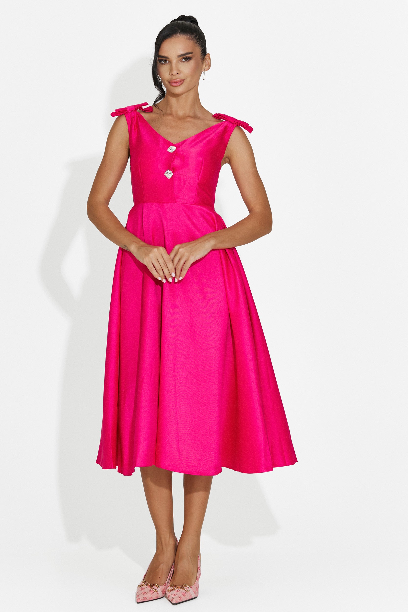 Fuchsia midi women's dress Ayanda Bogas