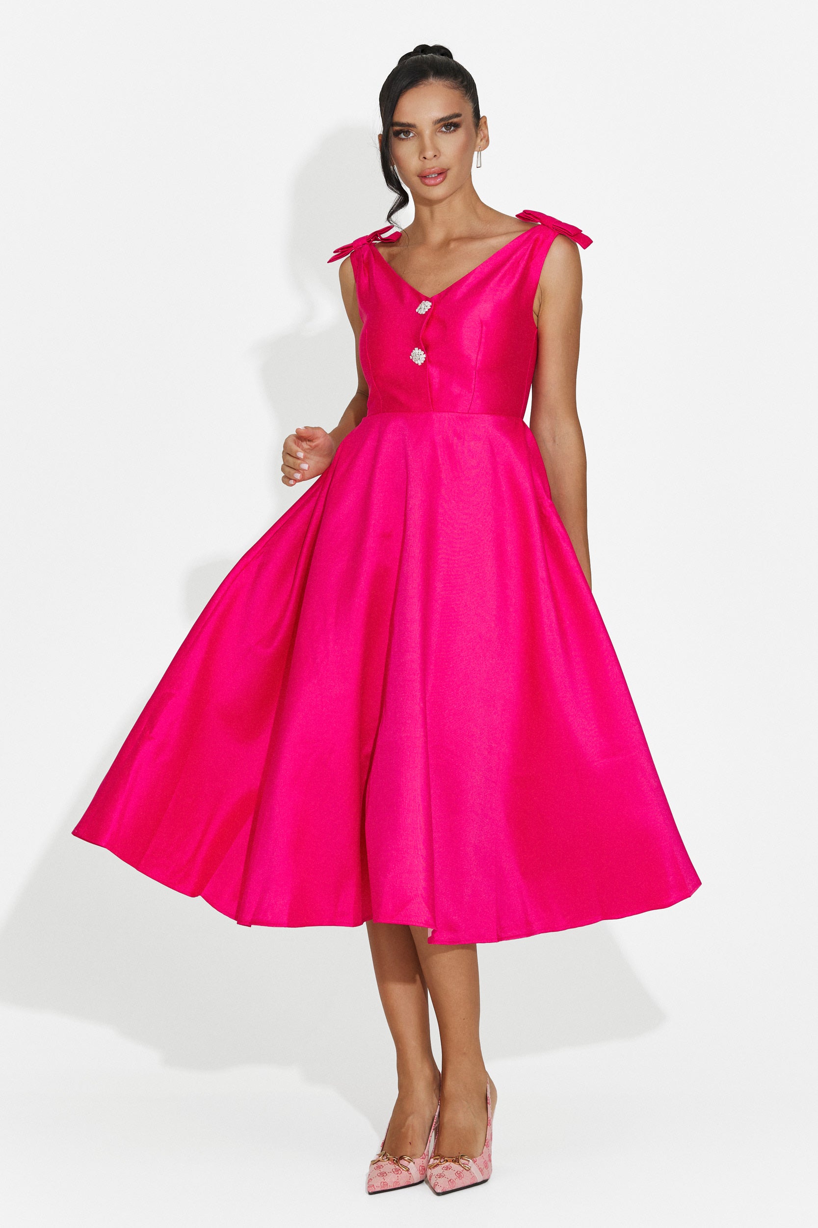 Fuchsia midi women's dress Ayanda Bogas