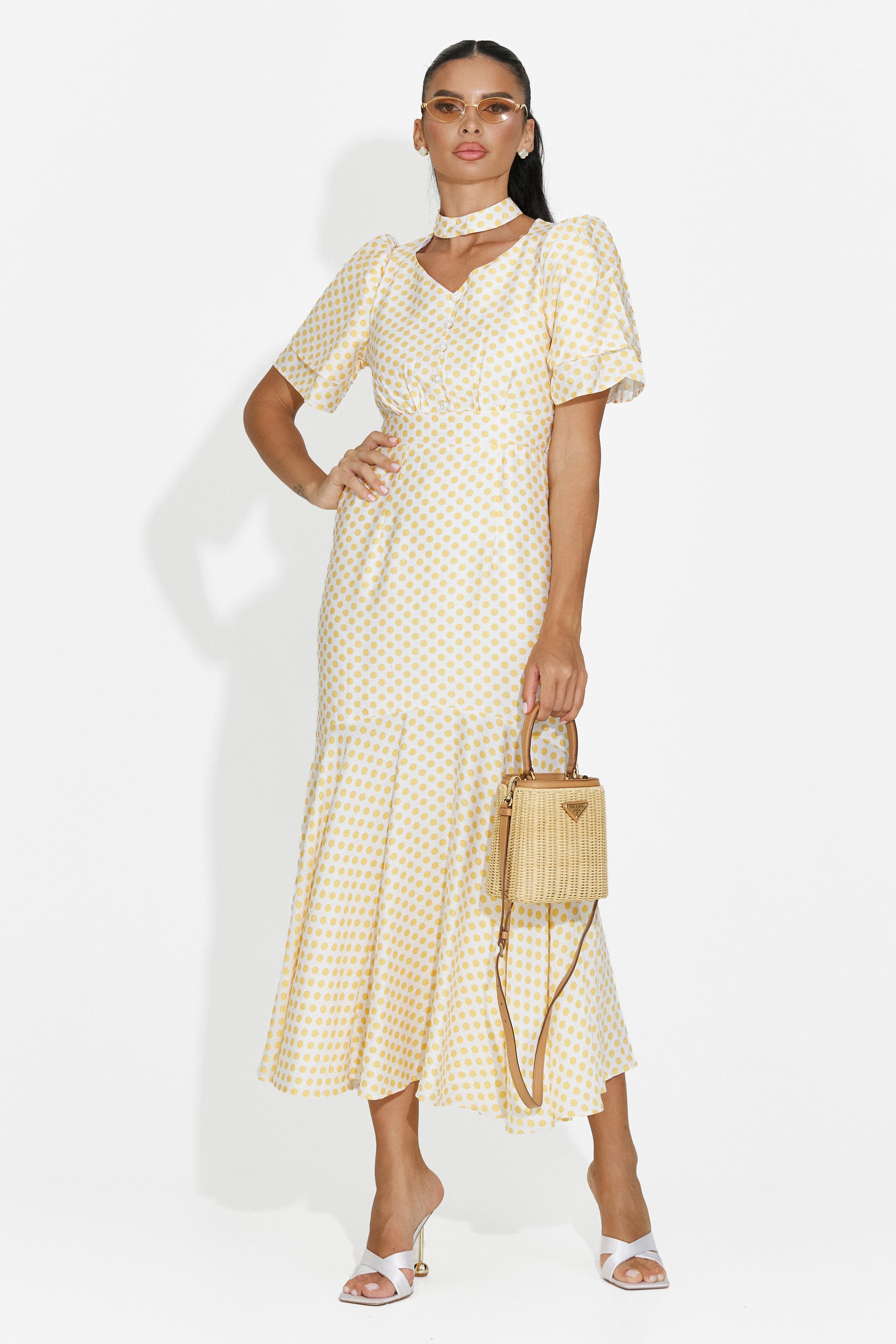 Midi Damenkleid gelb Antoneia Bogas