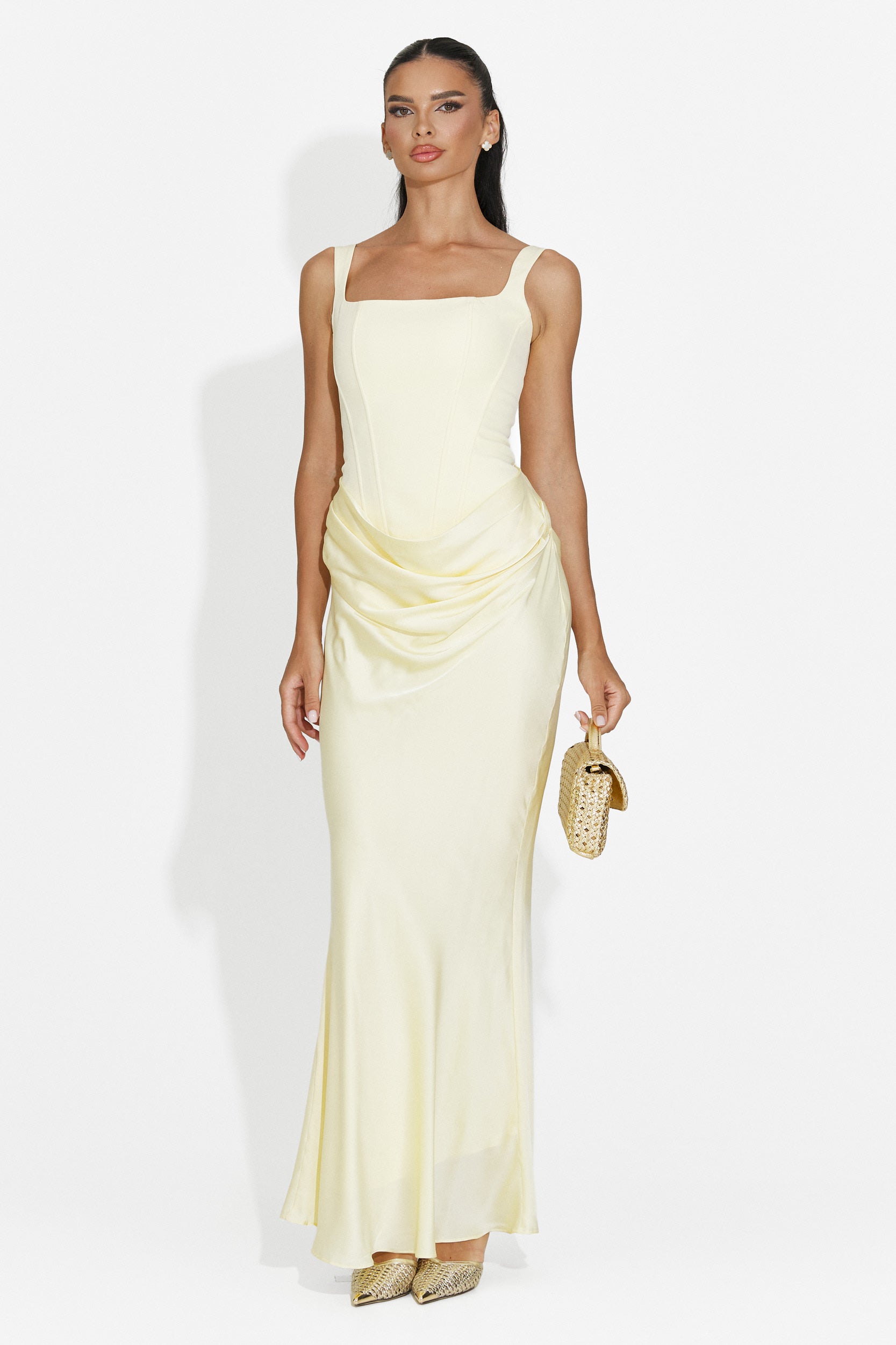 Women's midi yellow dress Kaviala Bogas