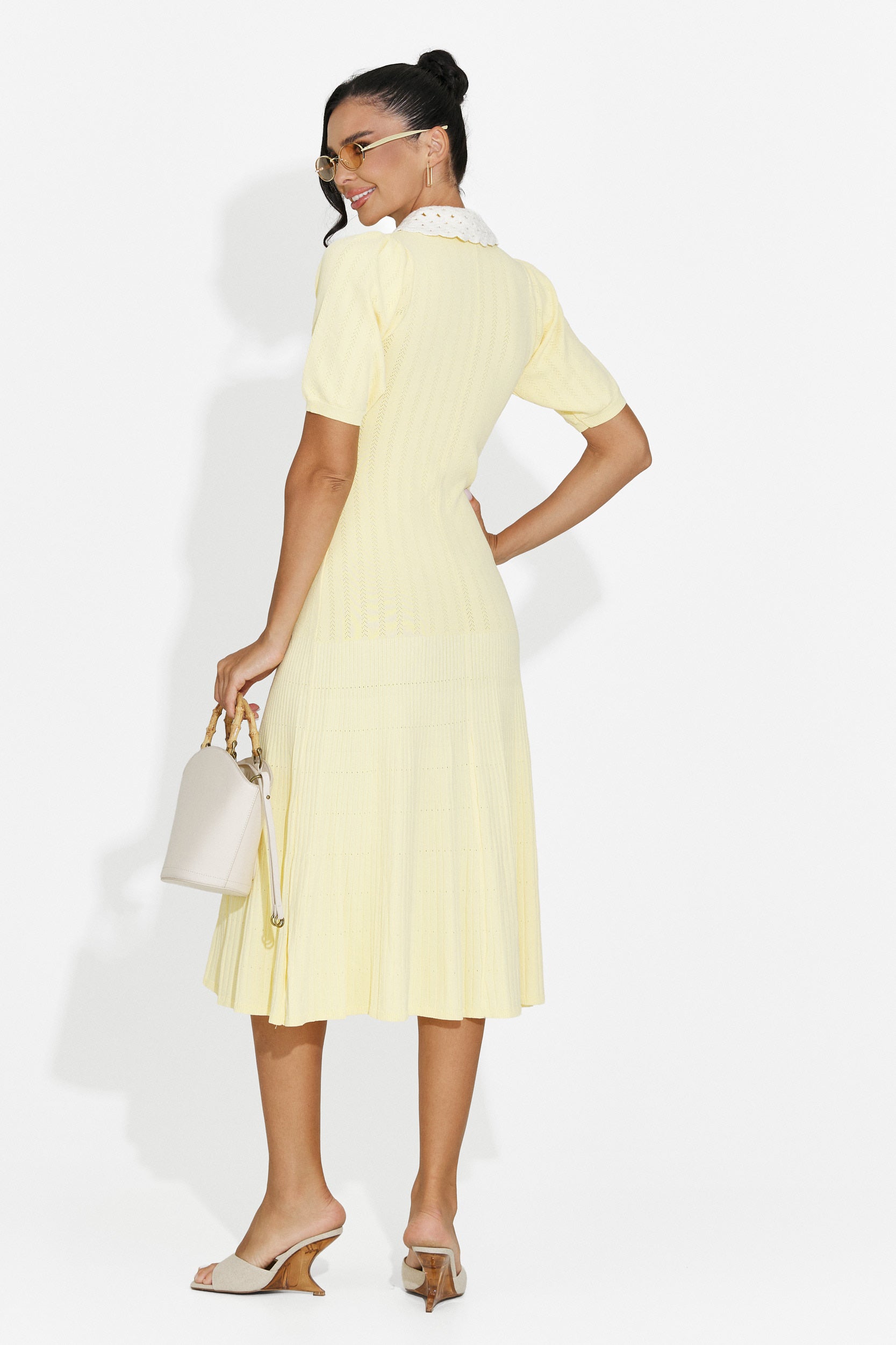 Vestido midi amarillo de mujer Ernesta Bogas
