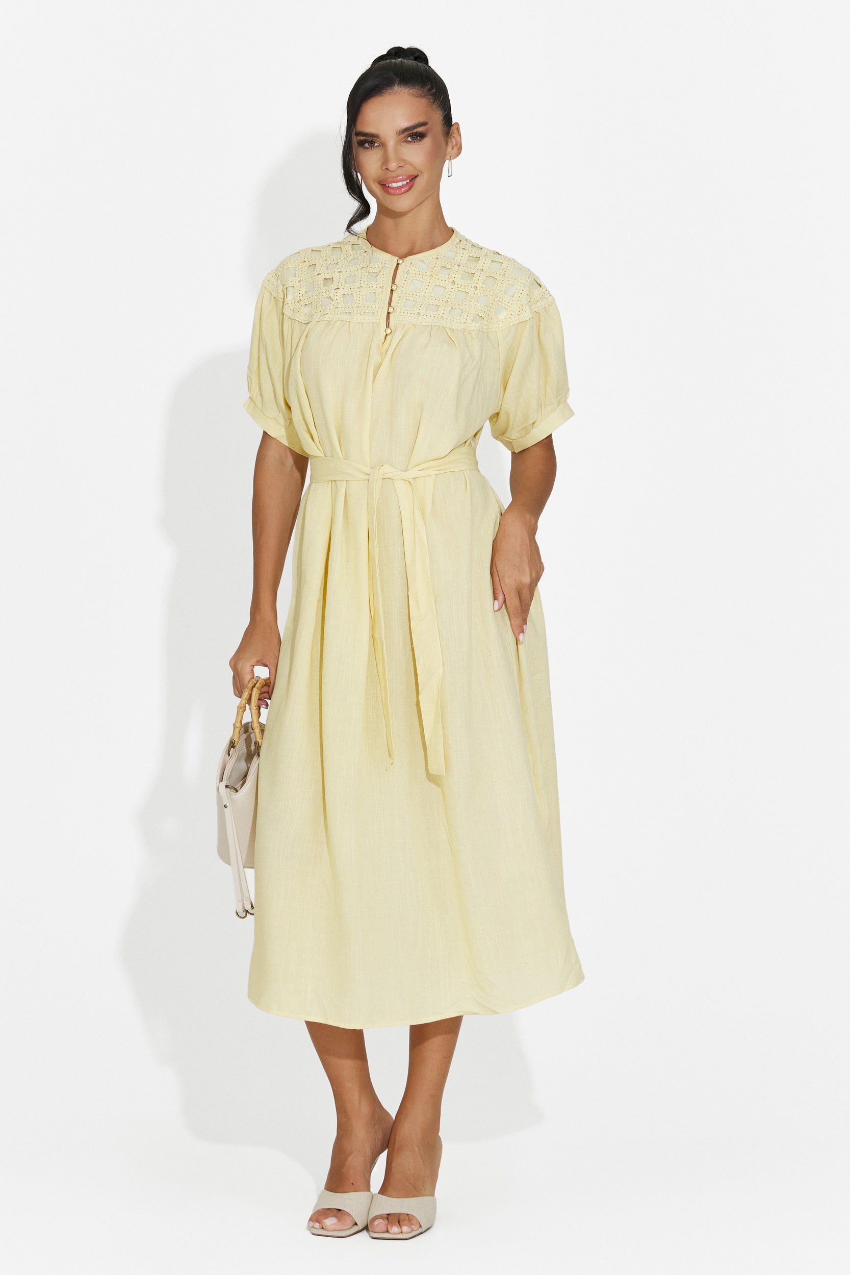 Women's midi yellow dress Olema Bogas