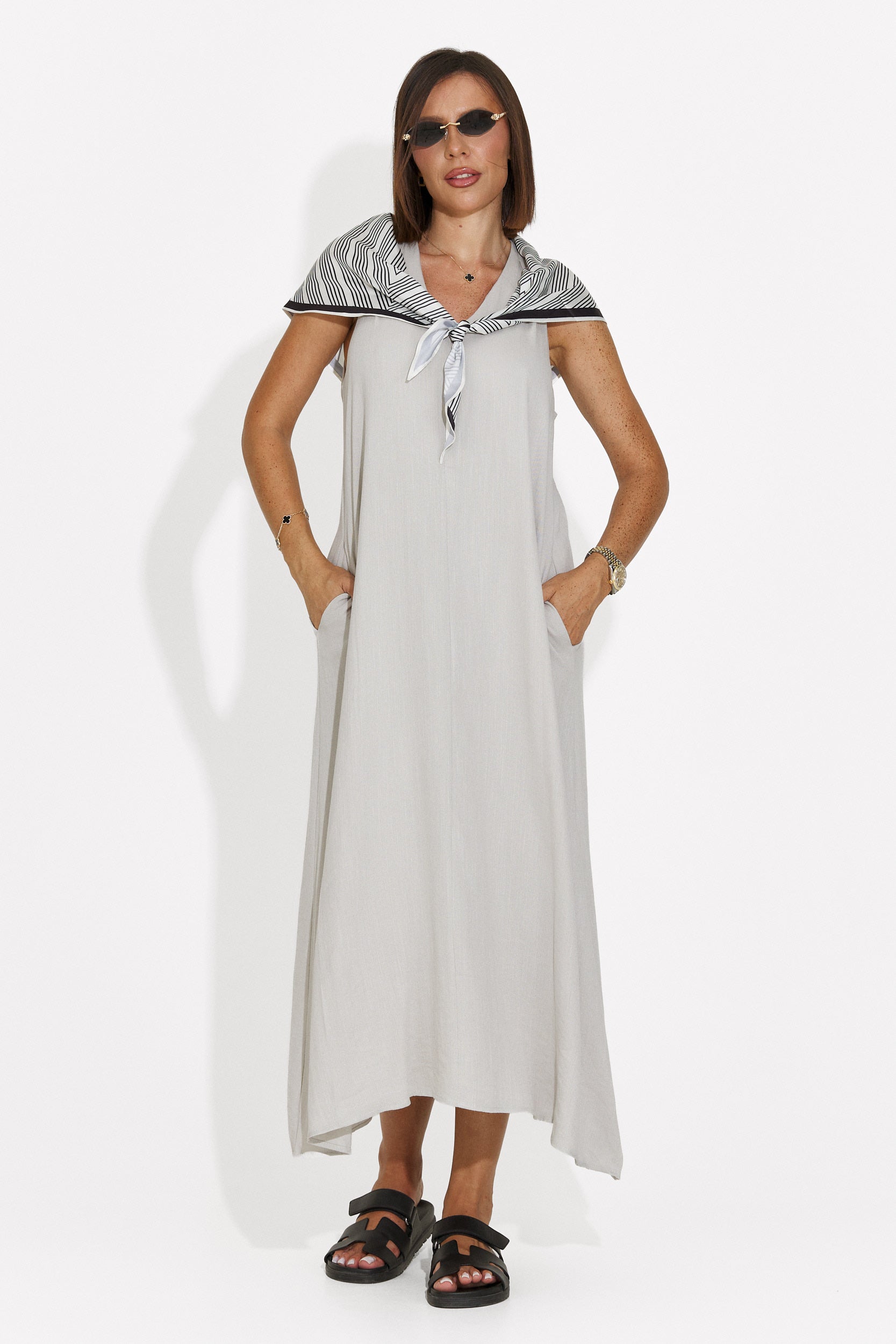 Women's midi gray dress Alievia Bogas