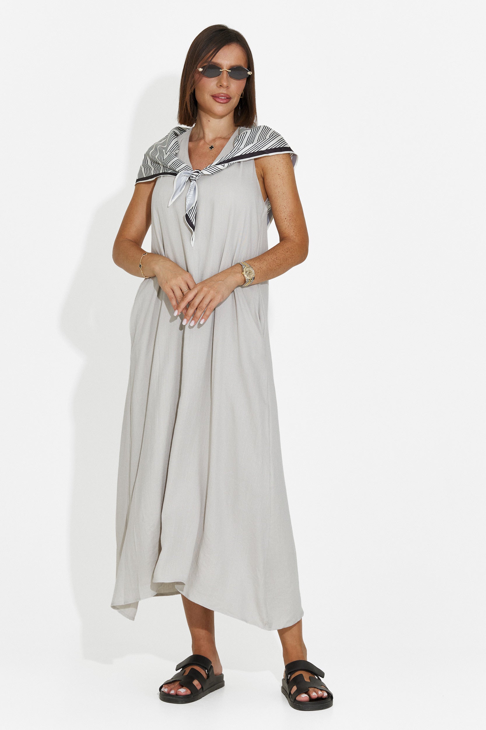 Women's midi gray dress Alievia Bogas