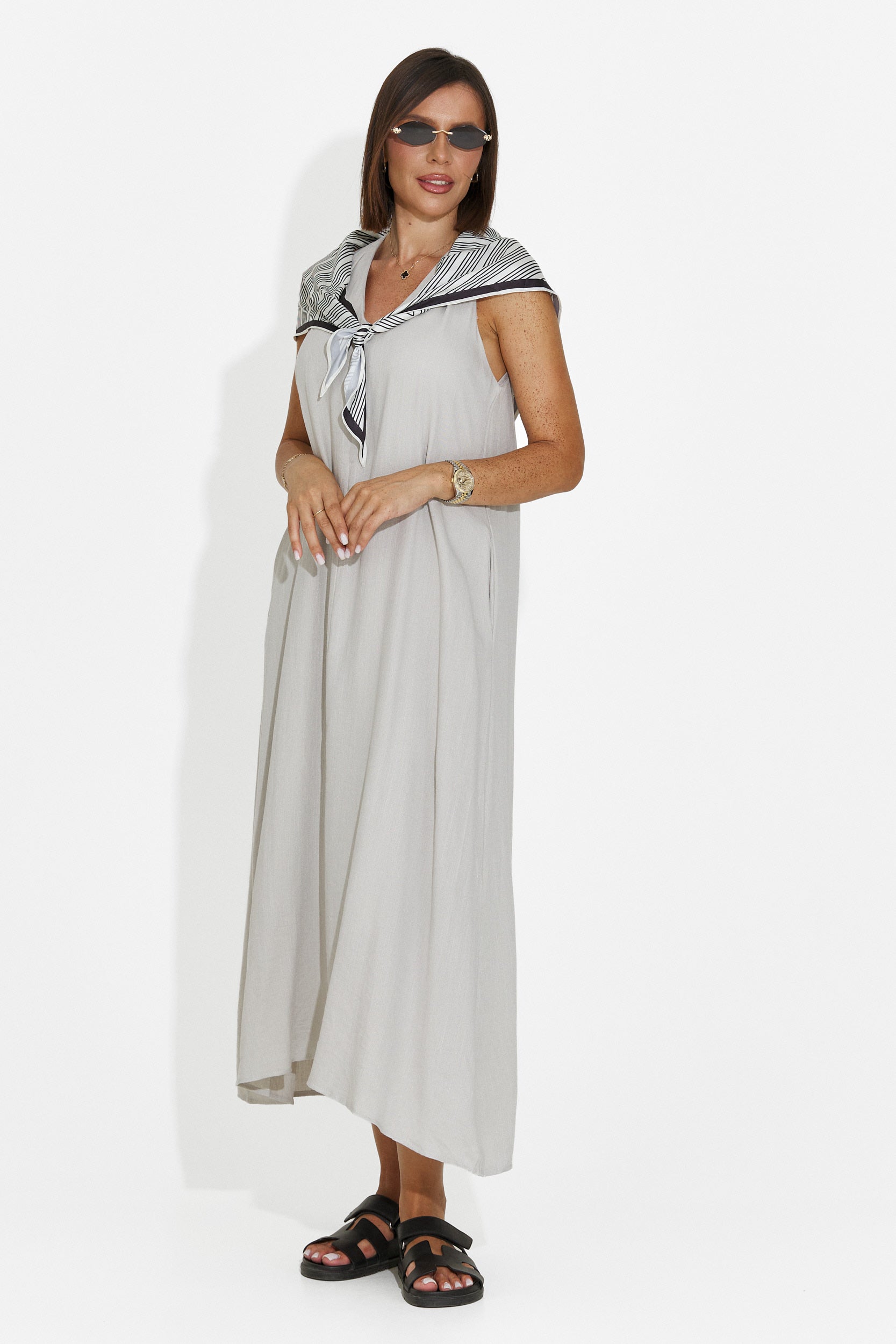 Women's midi gray dress Alievia Bogas