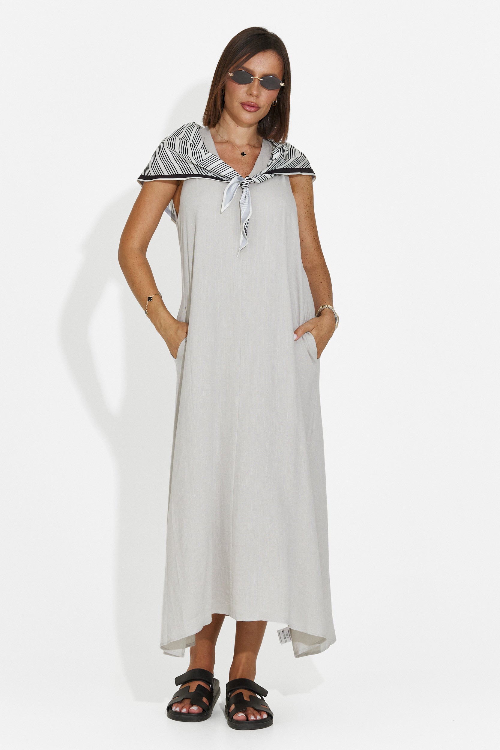 Women's midi gray dress Alievia Bogas