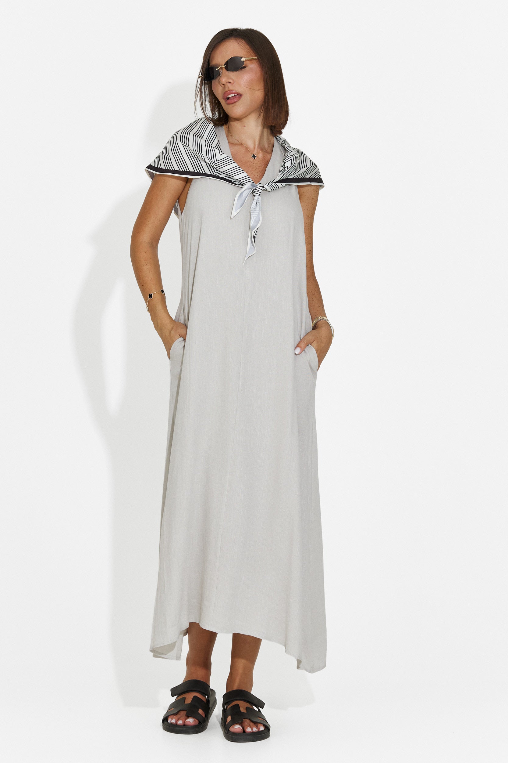 Women's midi gray dress Alievia Bogas
