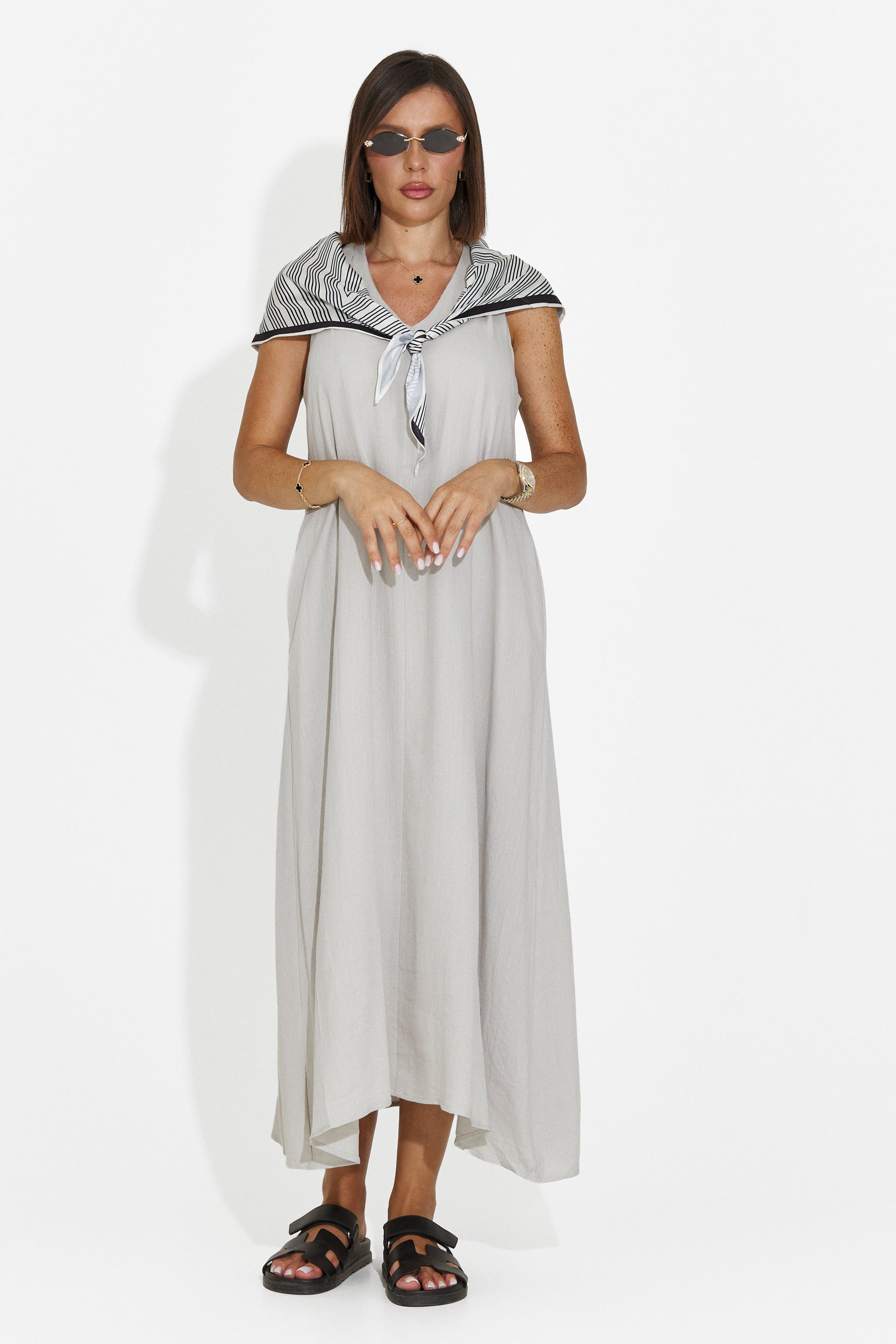 Women's midi gray dress Alievia Bogas
