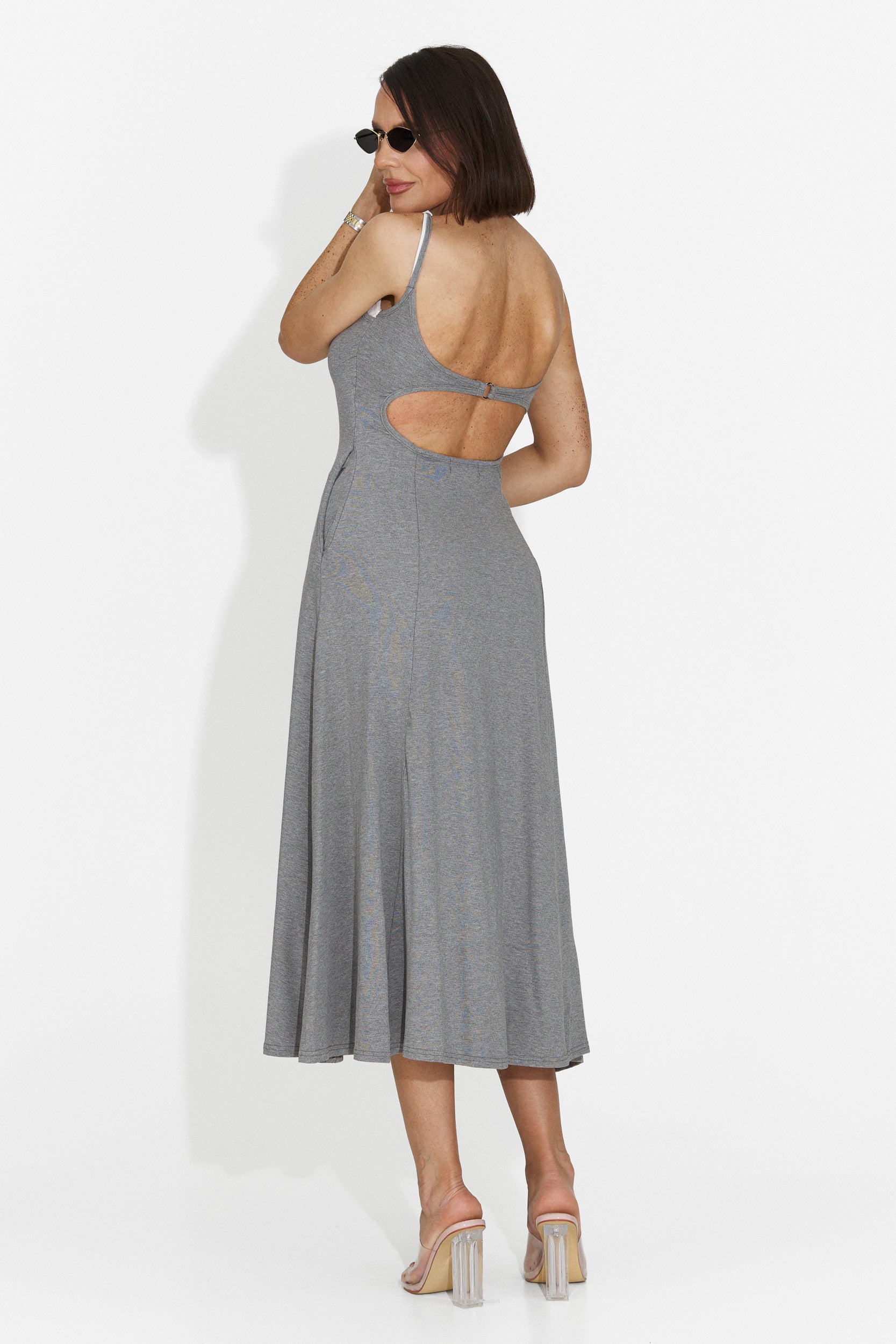 Rochie dama midi gri Anuria Bogas