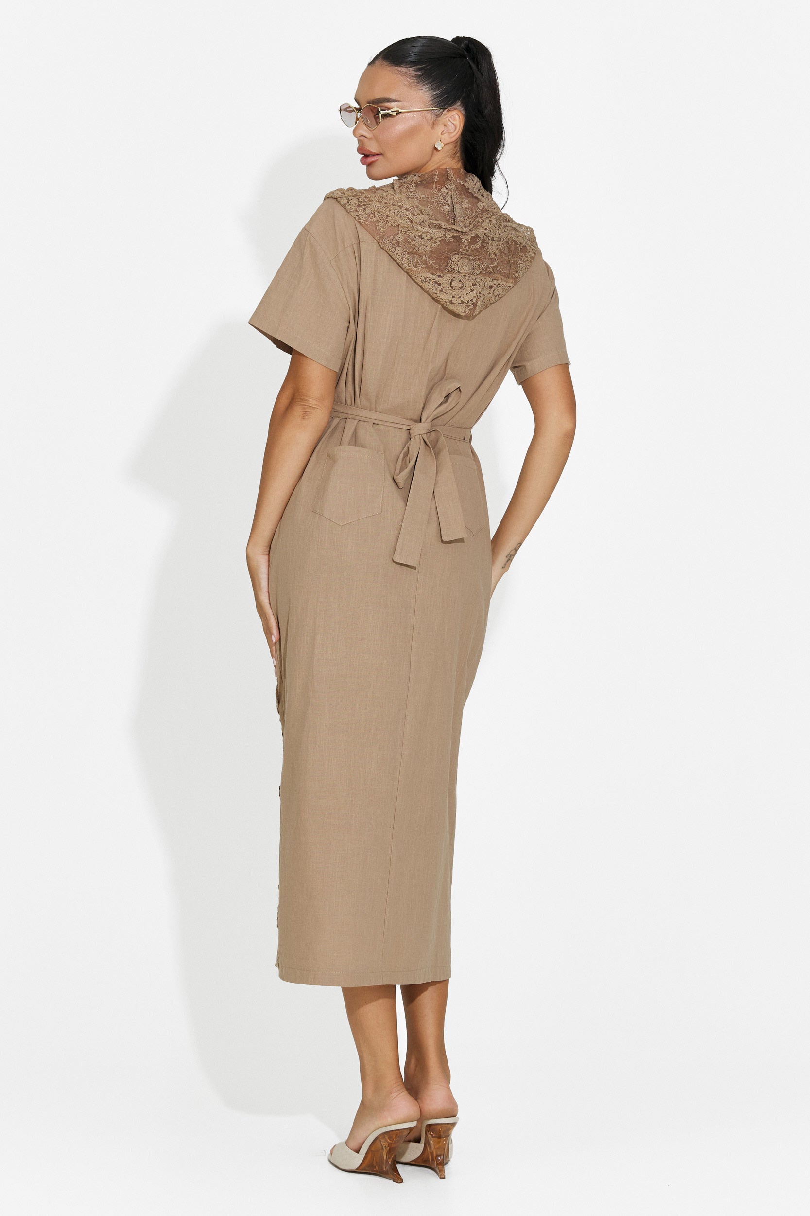 Women's midi brown dress Aneira Bogas