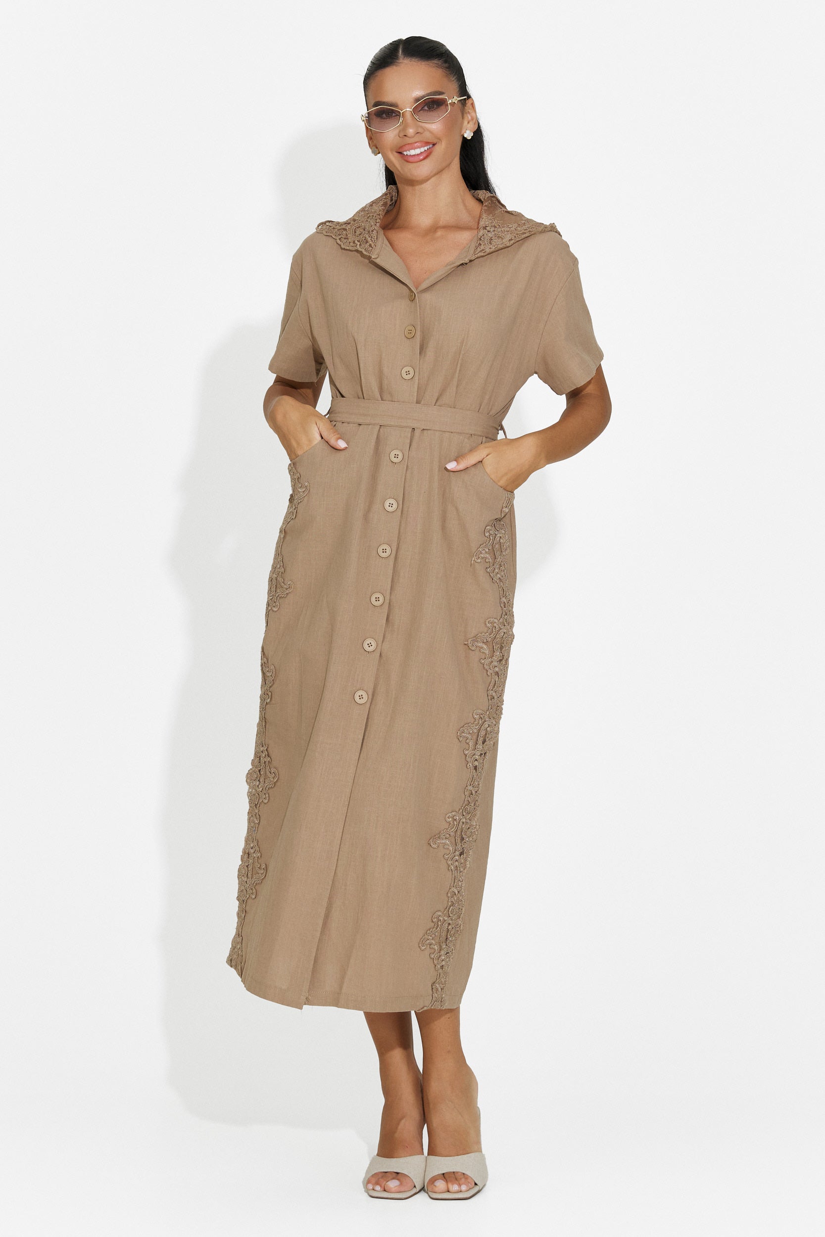 Women's midi brown dress Aneira Bogas