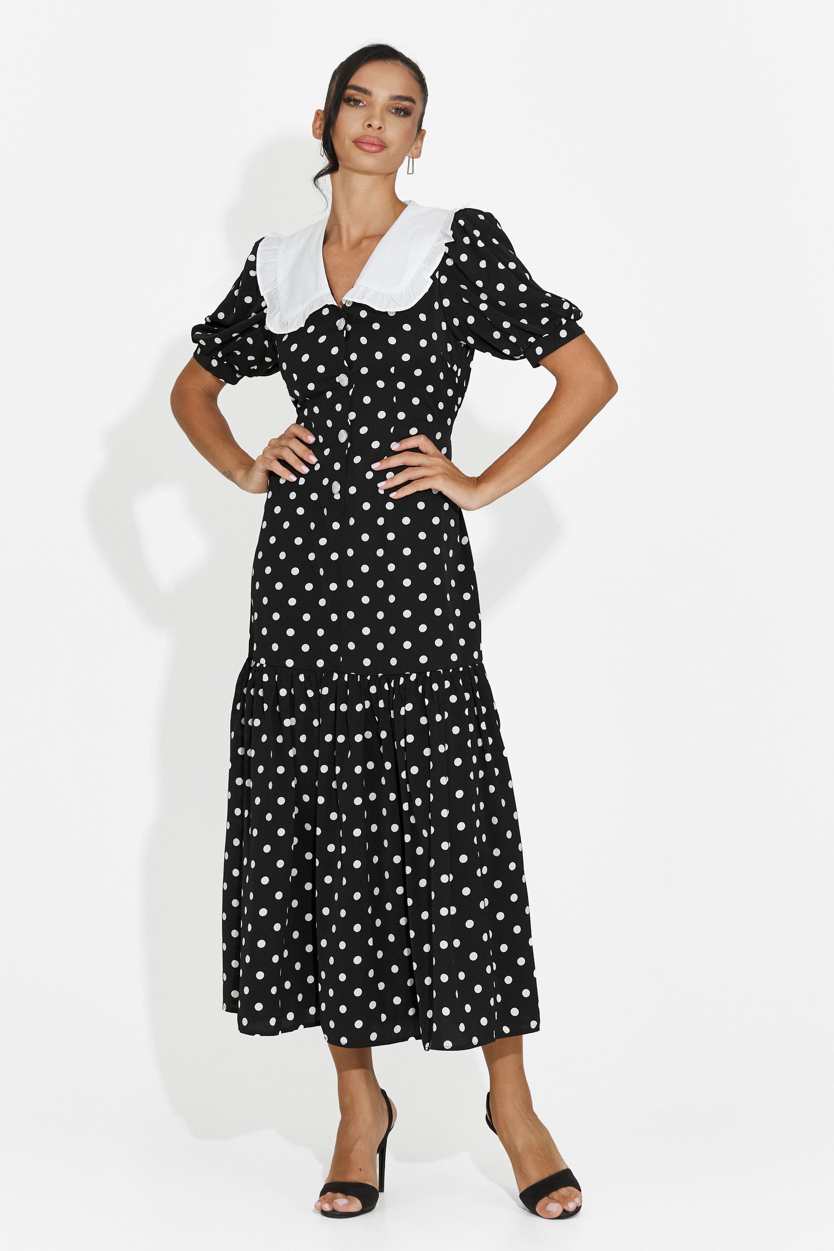 Midi black women's dress Anita Bogas