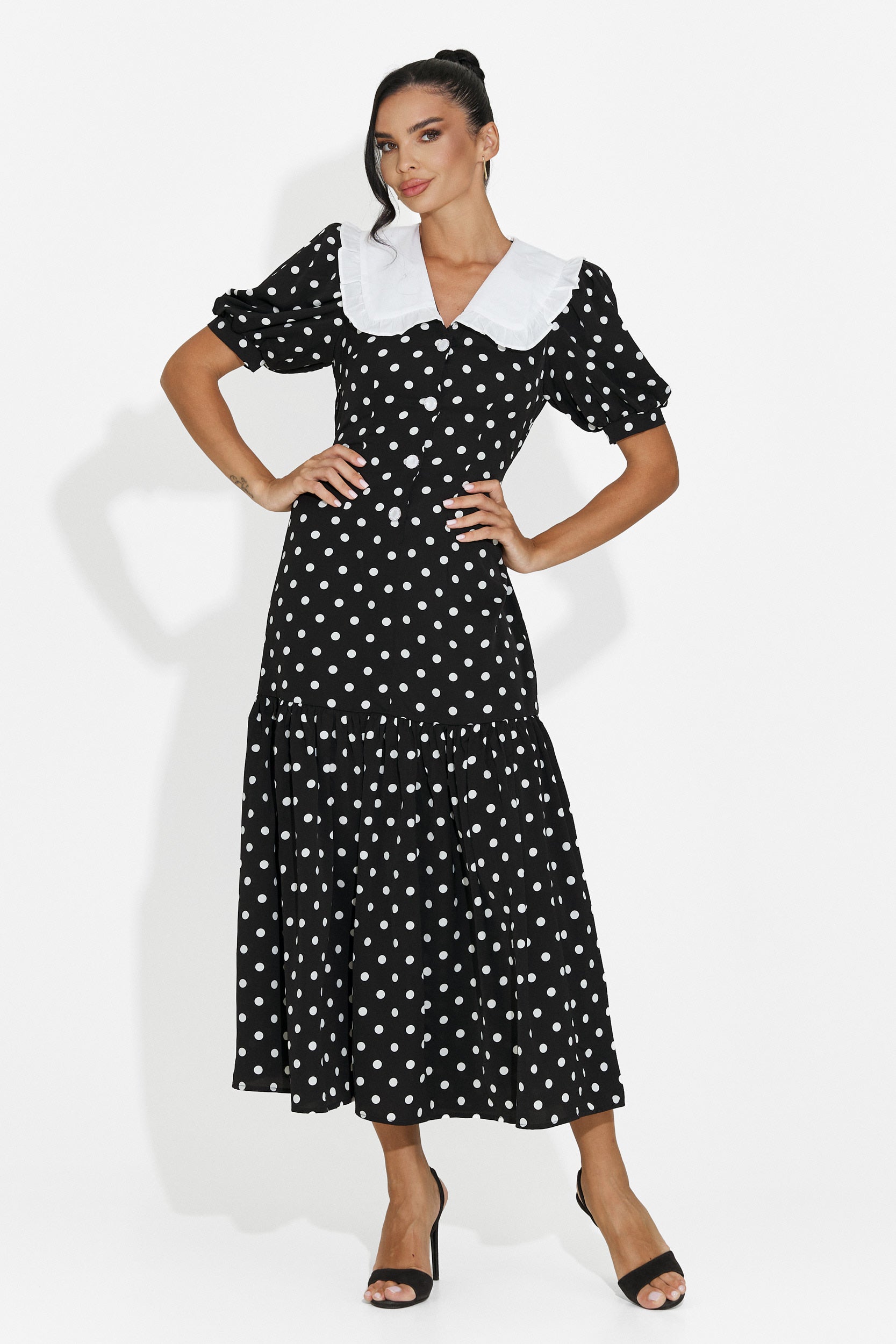 Midi black women's dress Anita Bogas