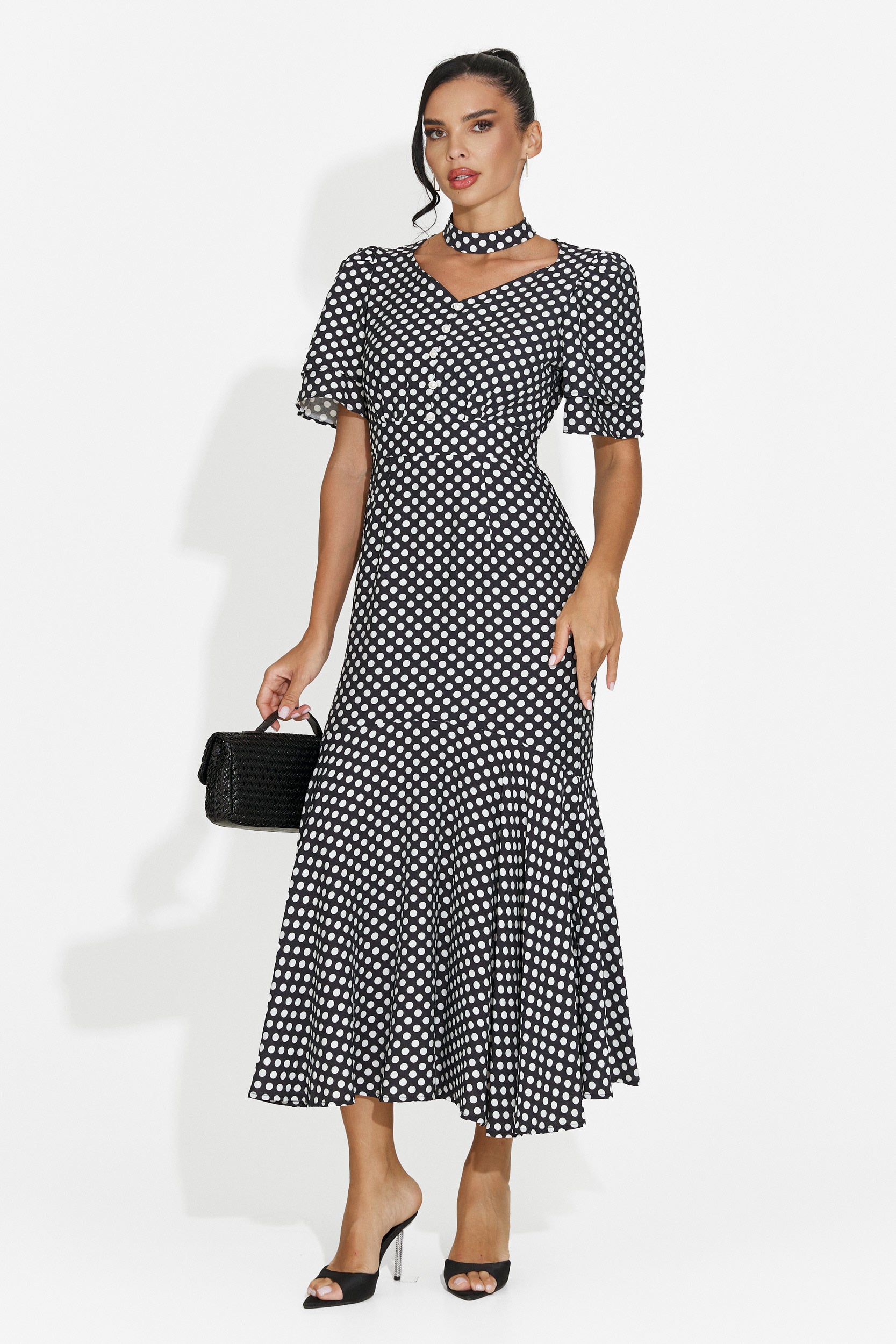 Midi black women's dress Antoneia Bogas