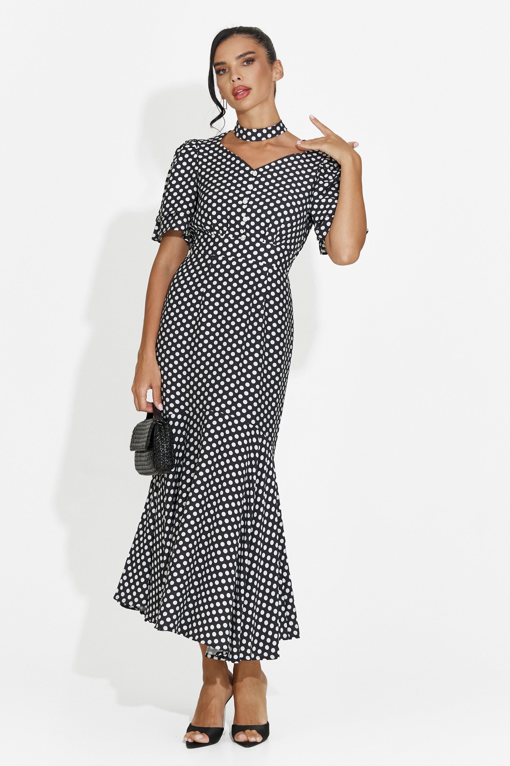 Midi black women's dress Antoneia Bogas