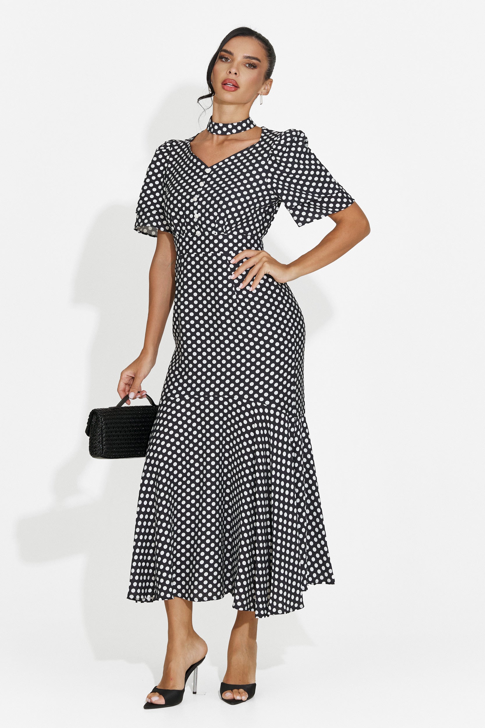 Midi black women's dress Antoneia Bogas