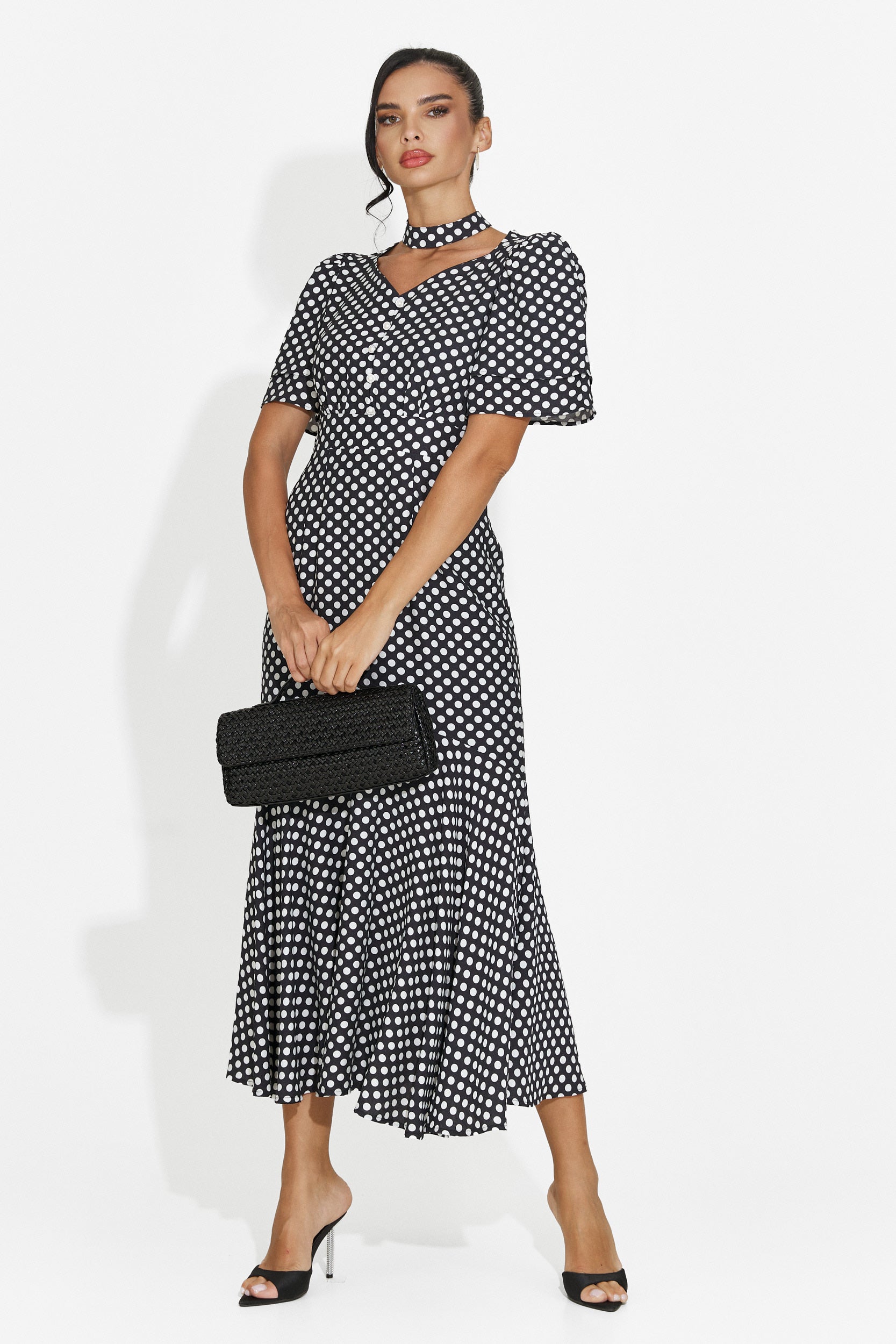 Midi black women's dress Antoneia Bogas