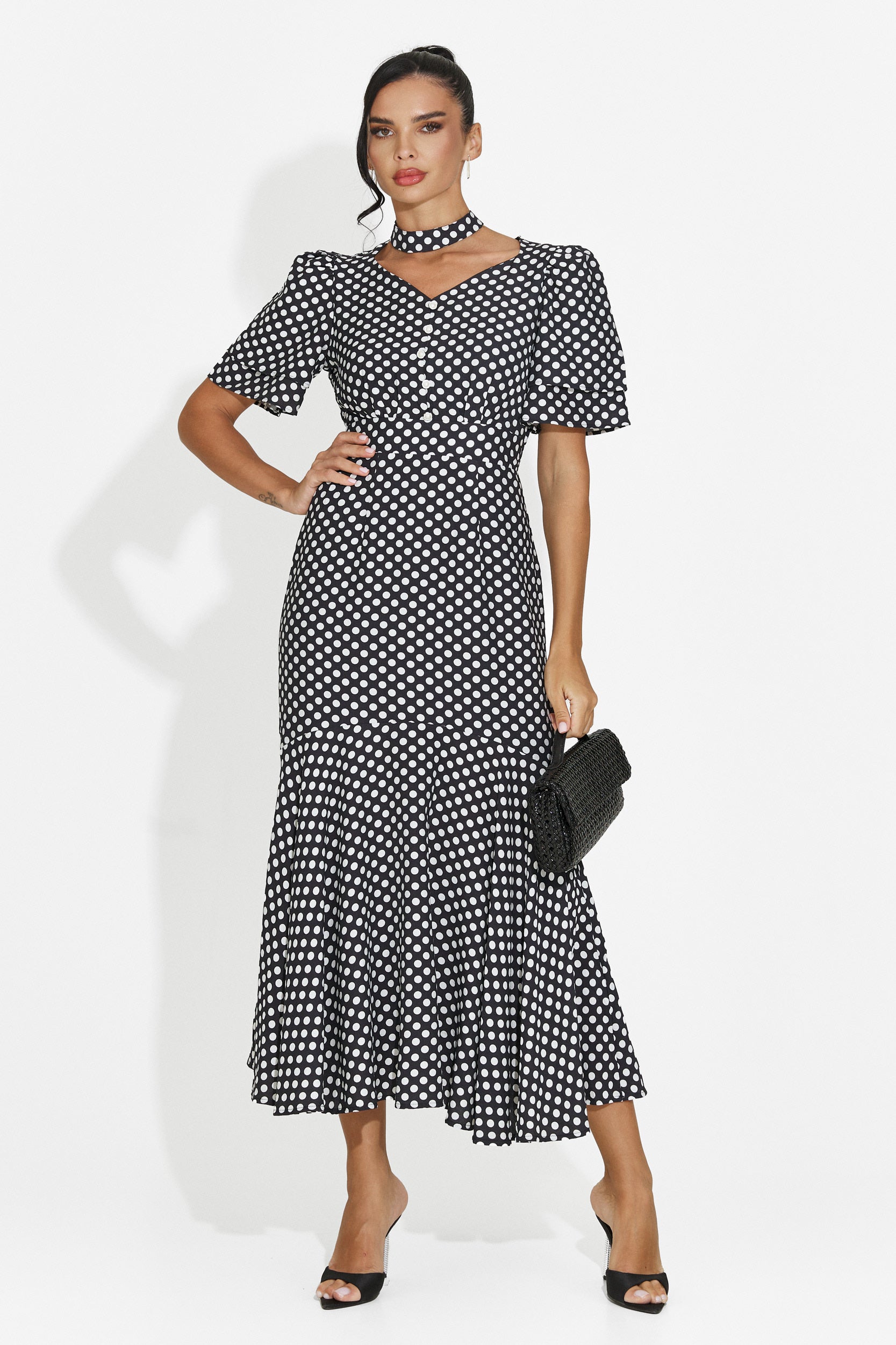 Midi black women's dress Antoneia Bogas