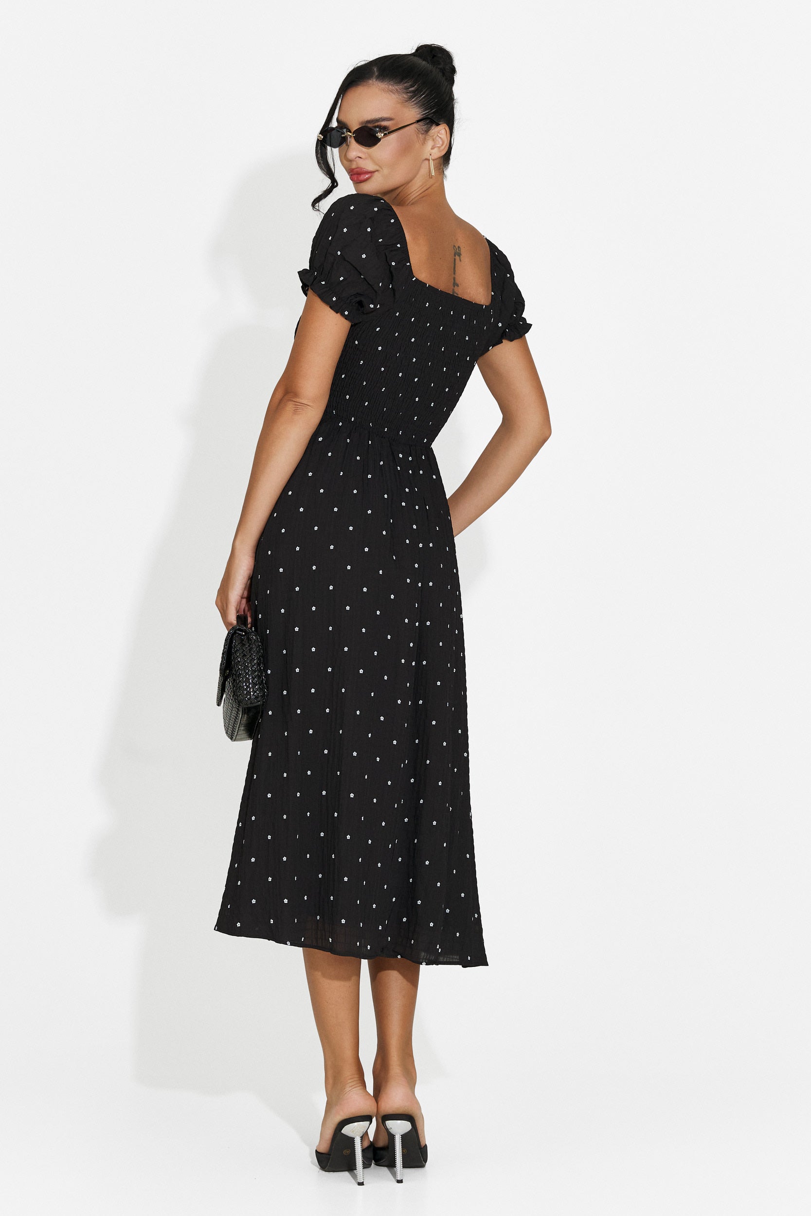 Vestido midi negro de mujer Elvilia Bogas