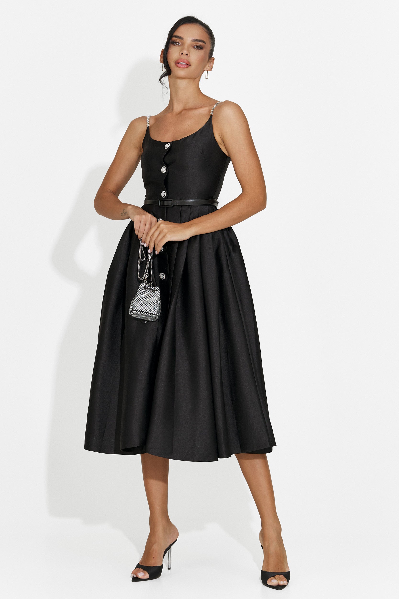 Damenkleid midi schwarz Florinela Bogas