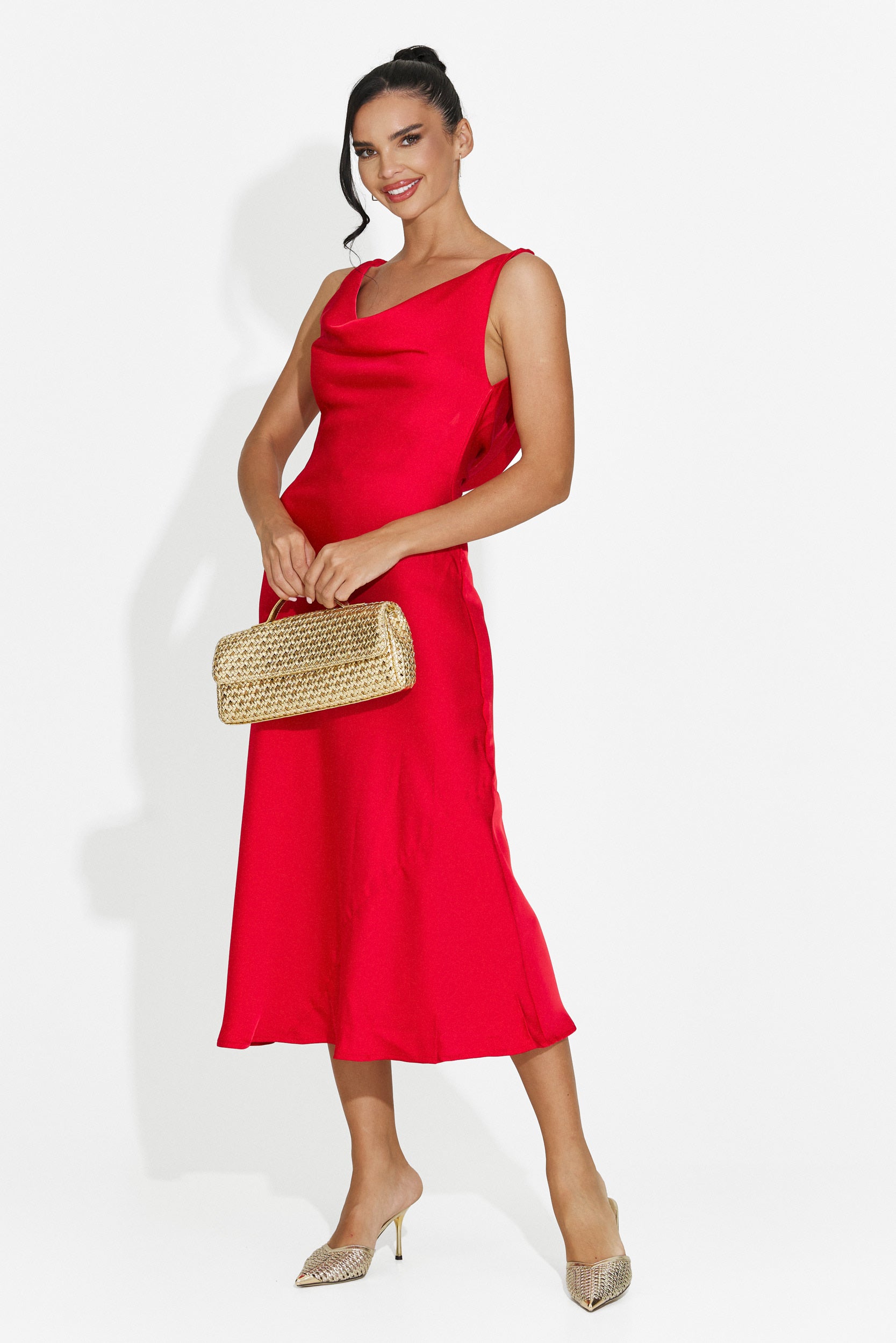 Robe femme midi rouge Aliria Bogas