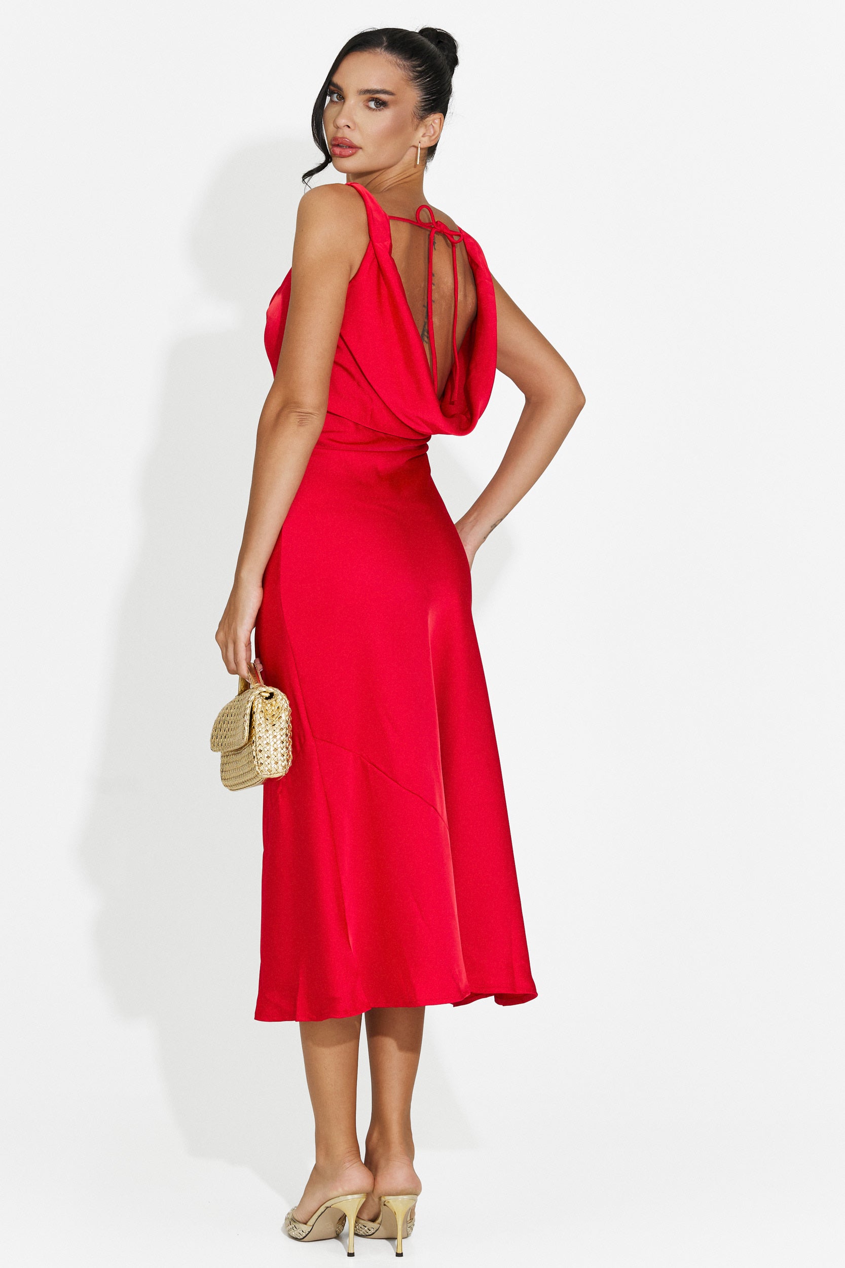 Robe femme midi rouge Aliria Bogas