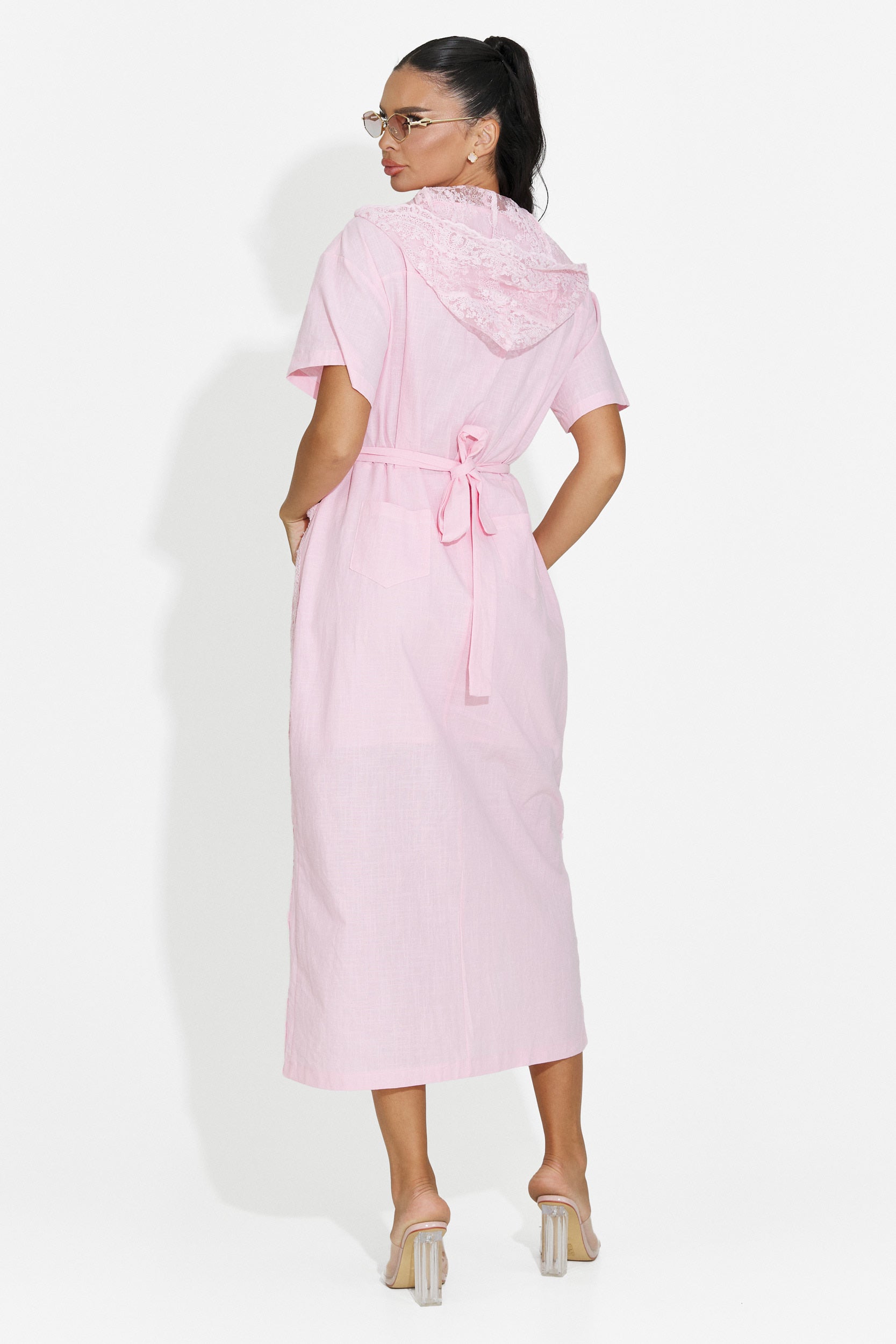 Women's midi pink dress Aneira Bogas