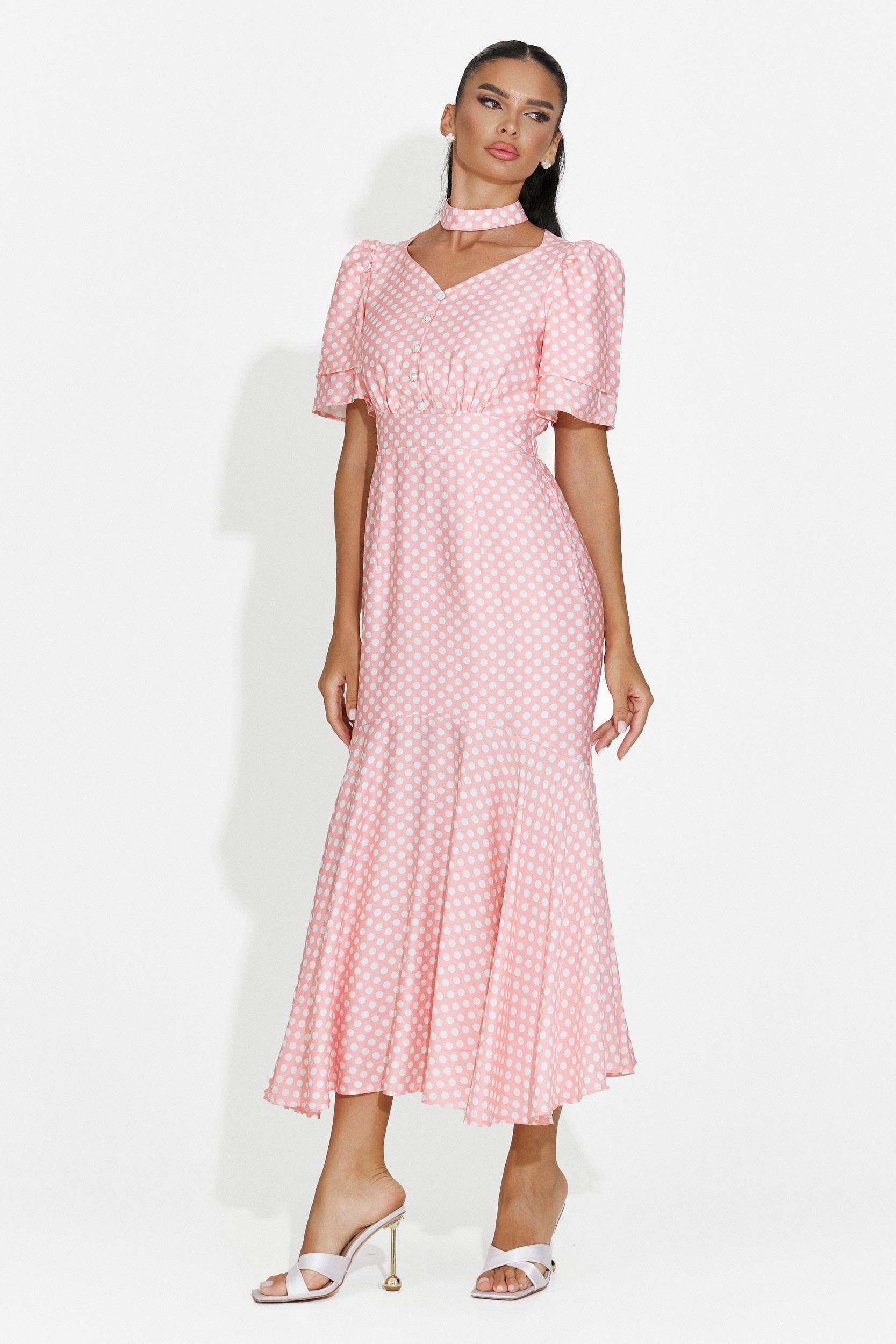 Midi pink women's dress Antoneia Bogas