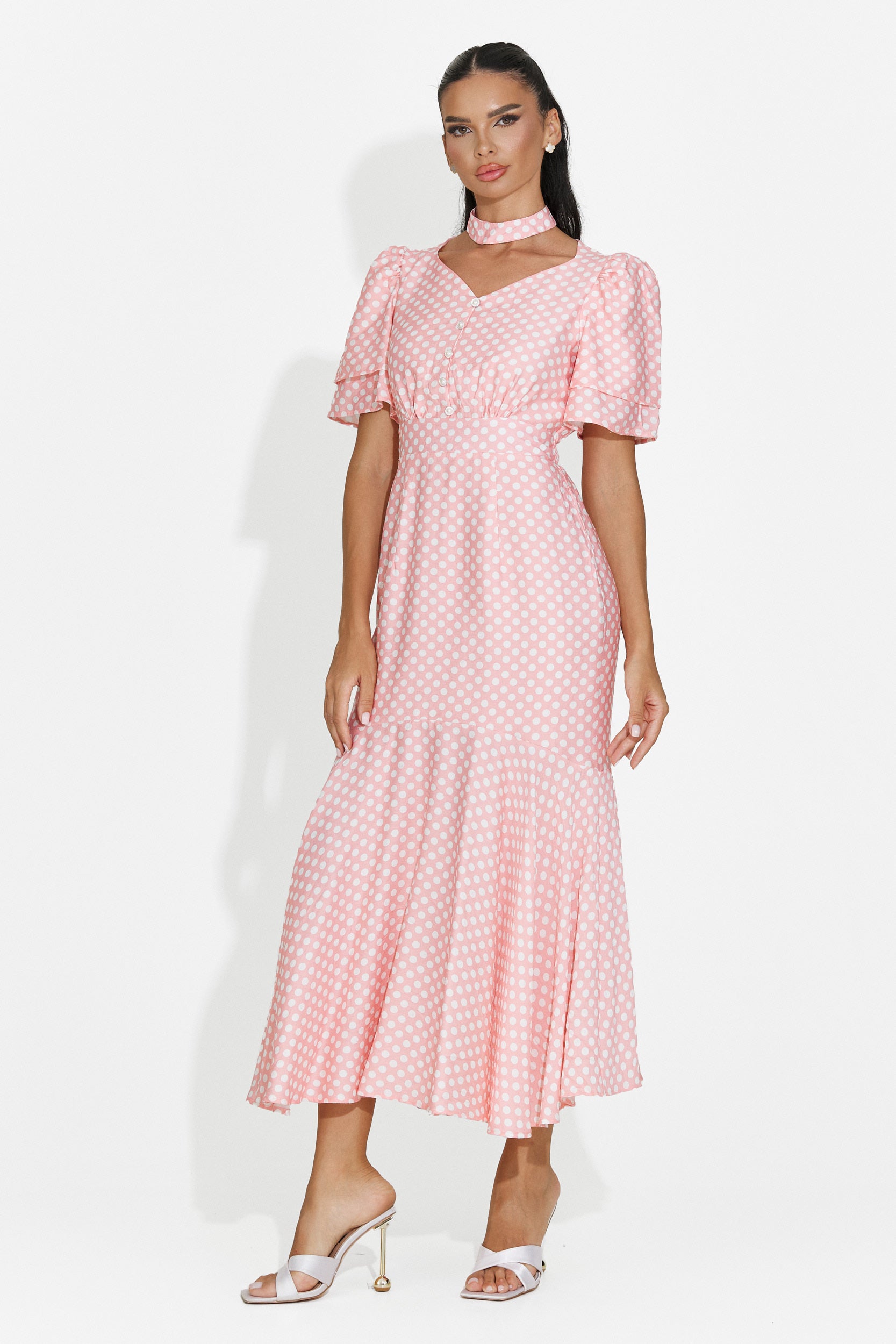 Midi pink women's dress Antoneia Bogas
