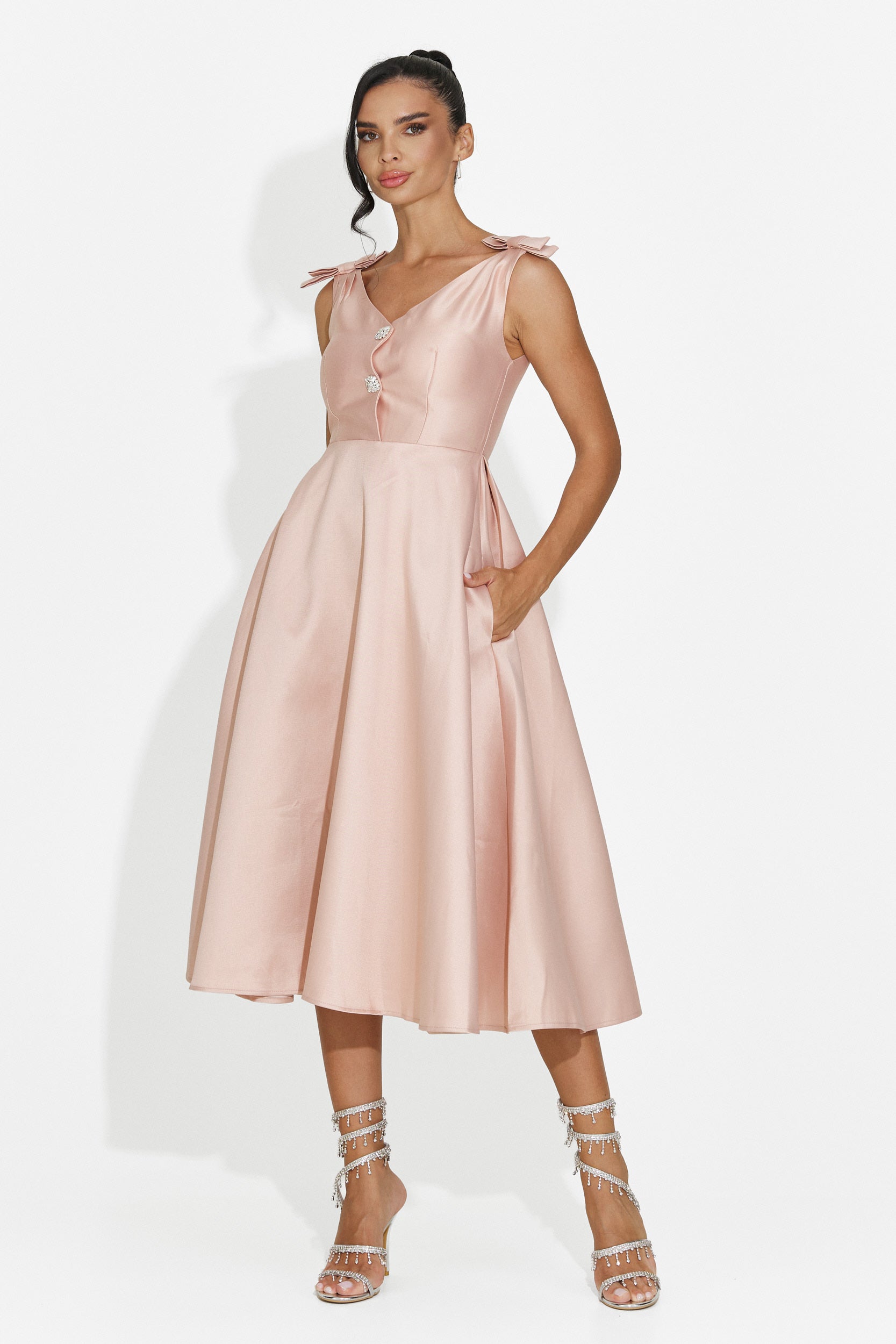 Vestido de mujer midi rosa Ayanda Bogas