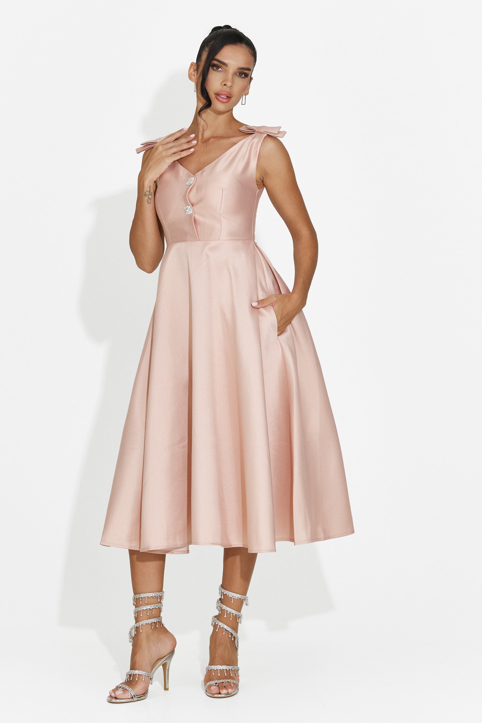 Vestido de mujer midi rosa Ayanda Bogas