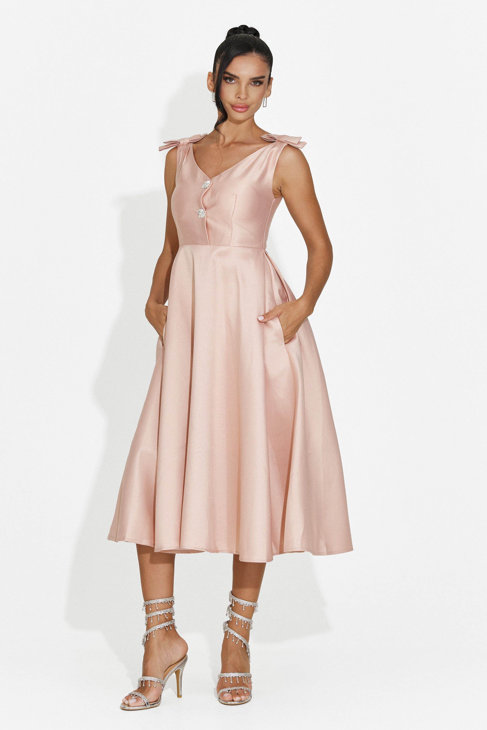 Vestido de mujer midi rosa Ayanda Bogas