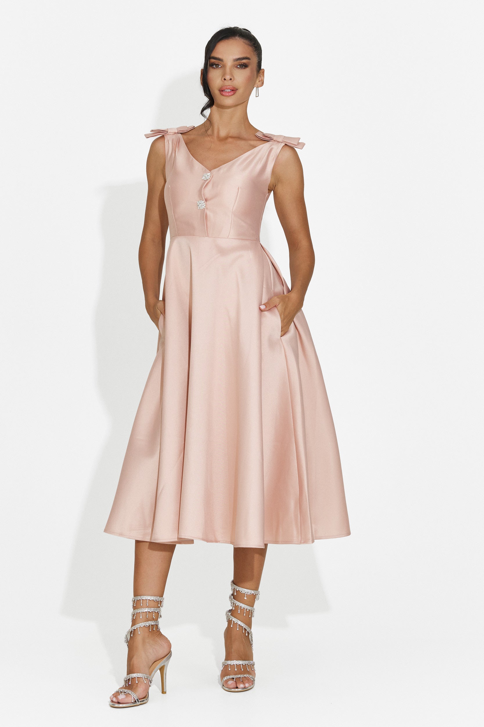 Vestido de mujer midi rosa Ayanda Bogas
