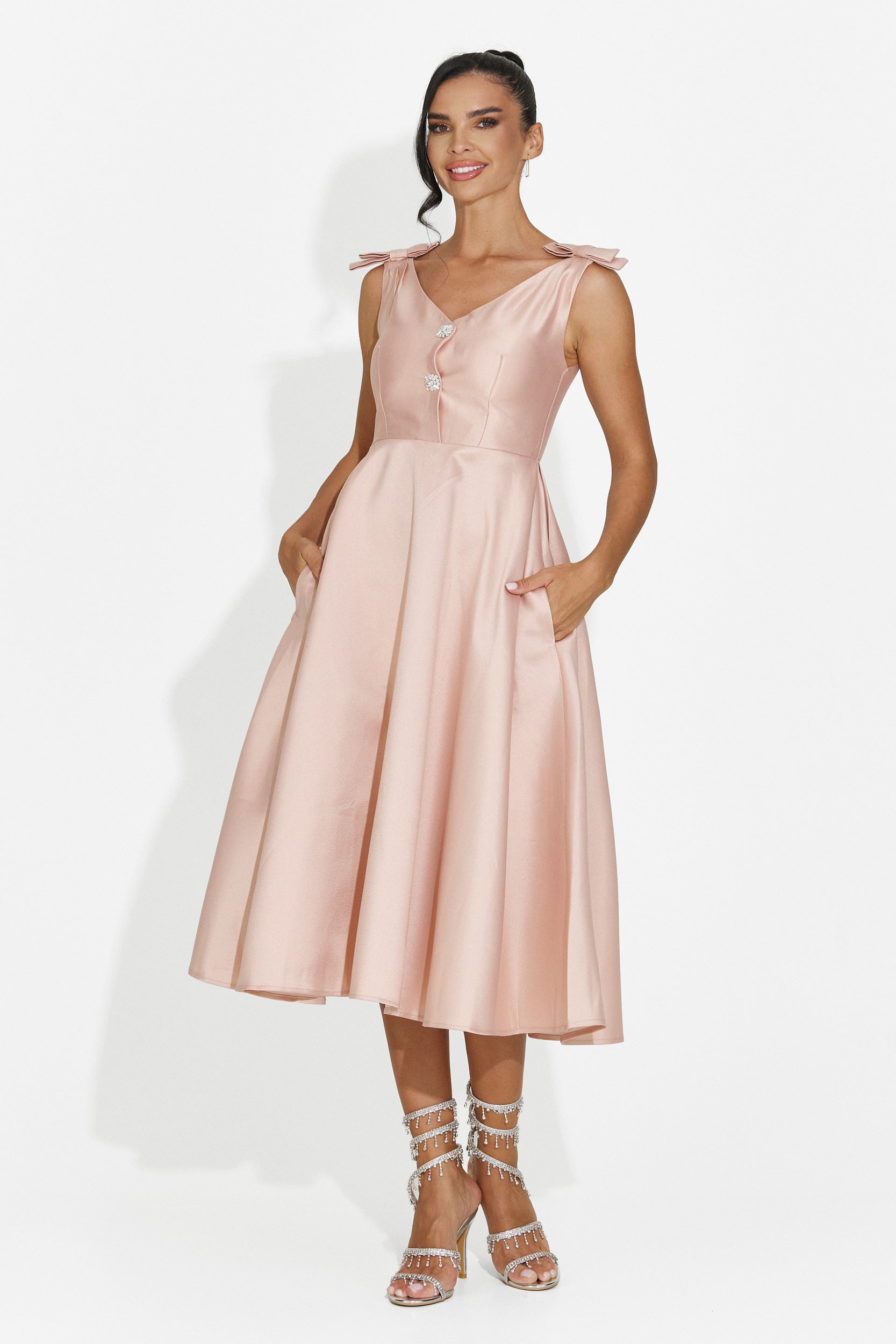 Vestido de mujer midi rosa Ayanda Bogas