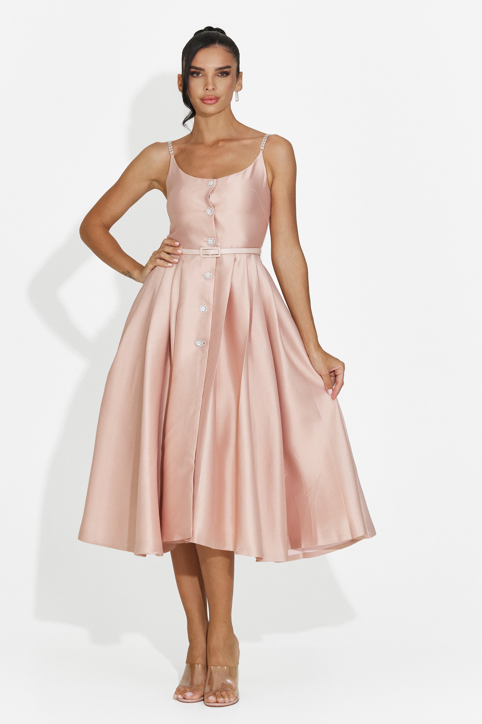 Women's midi pink dress Florinela Bogas