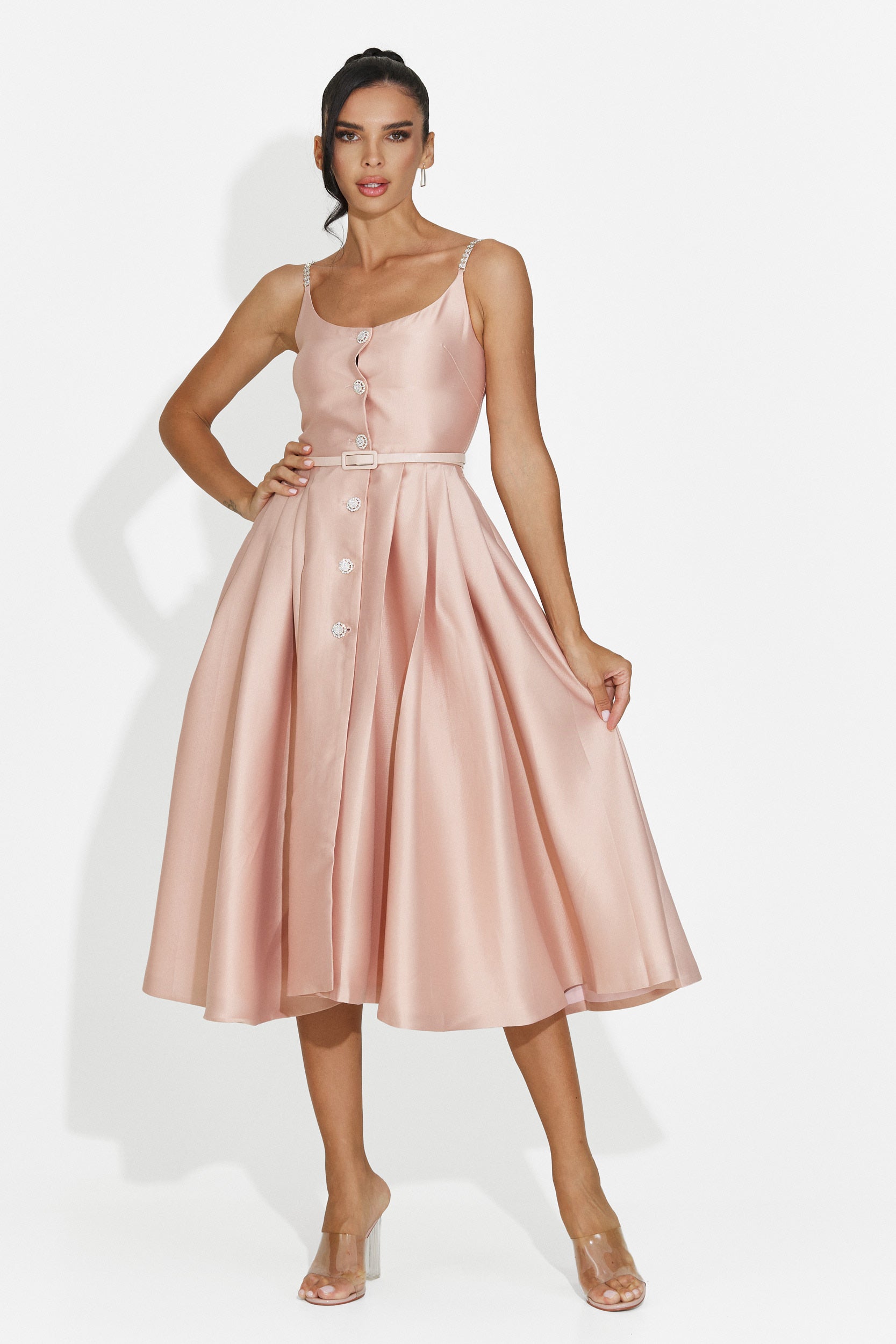 Women's midi pink dress Florinela Bogas