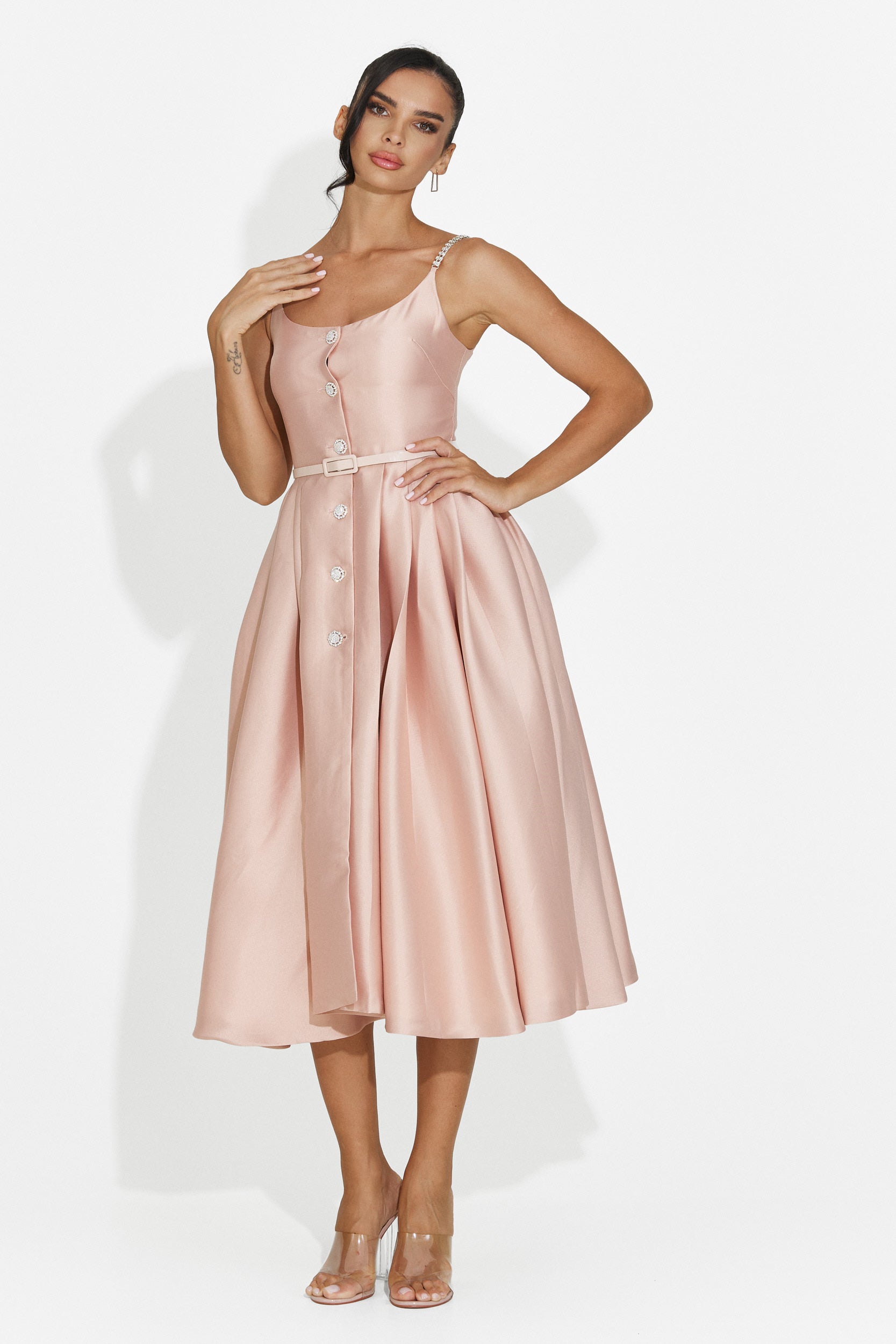 Women's midi pink dress Florinela Bogas