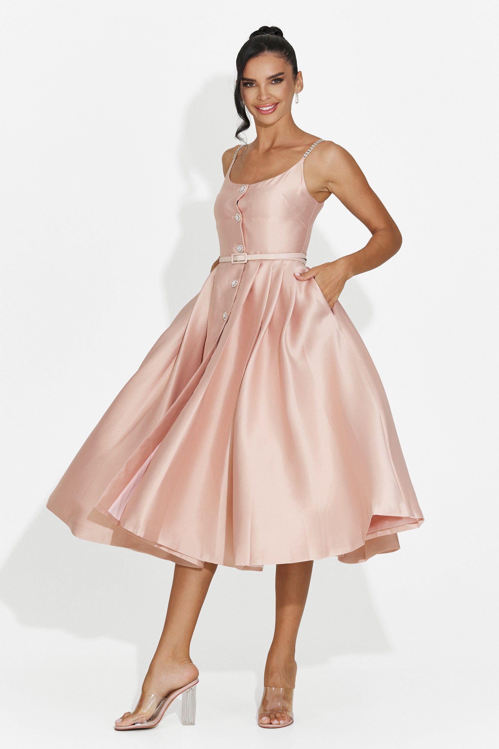 Women's midi pink dress Florinela Bogas