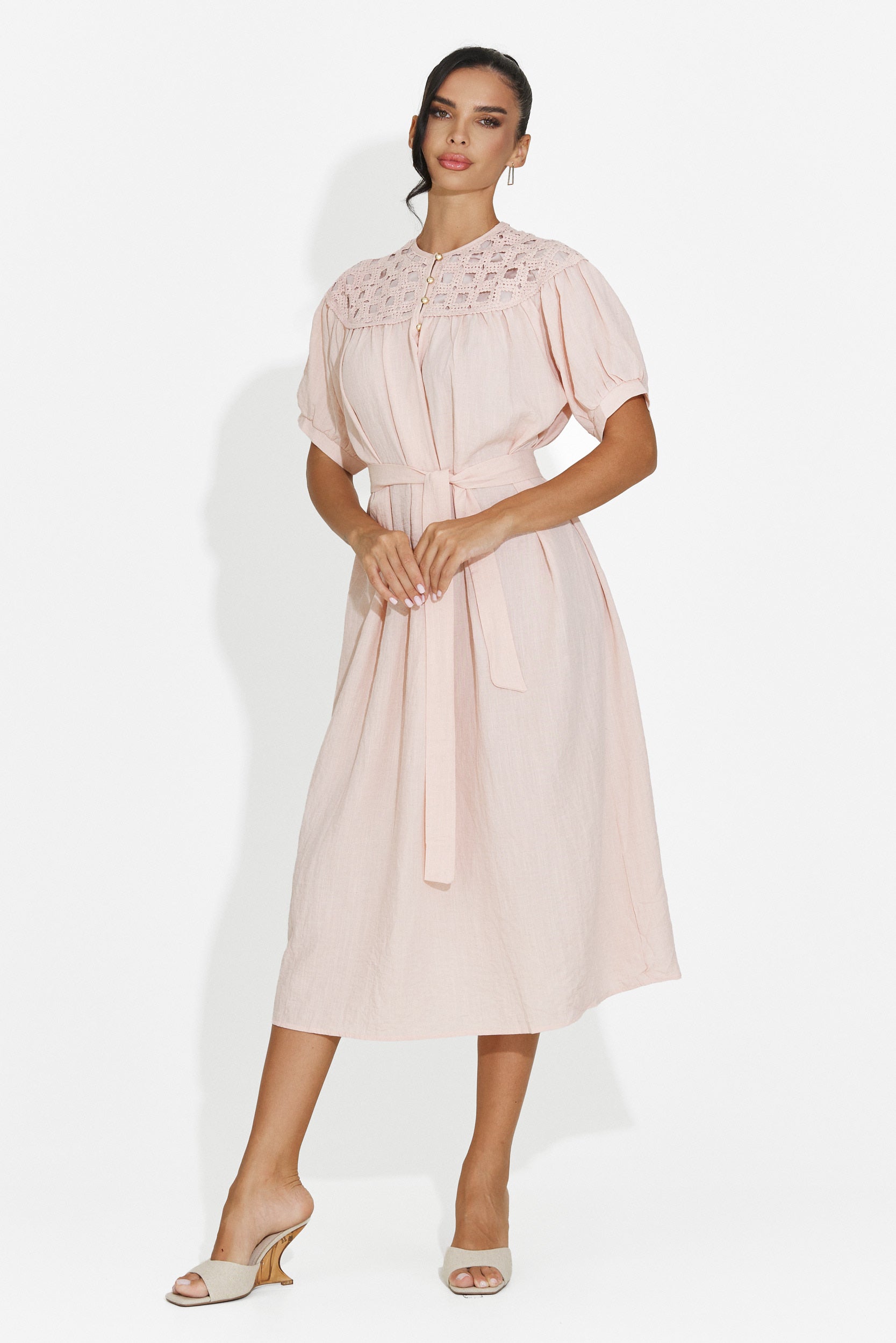 Women's midi pink dress Olema Bogas