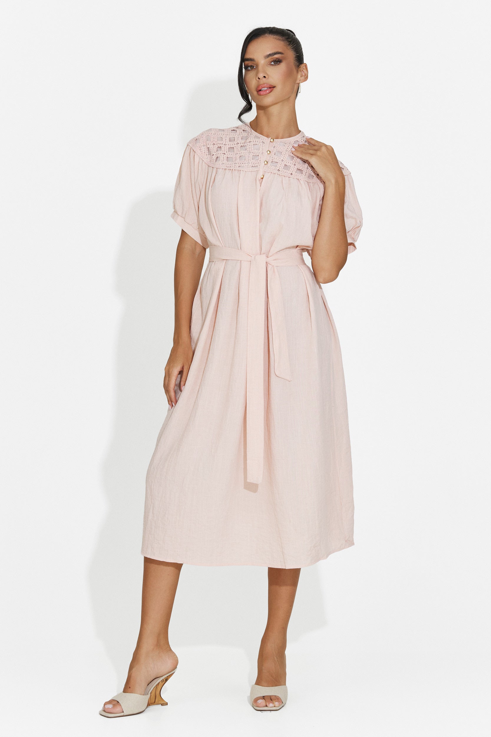 Women's midi pink dress Olema Bogas