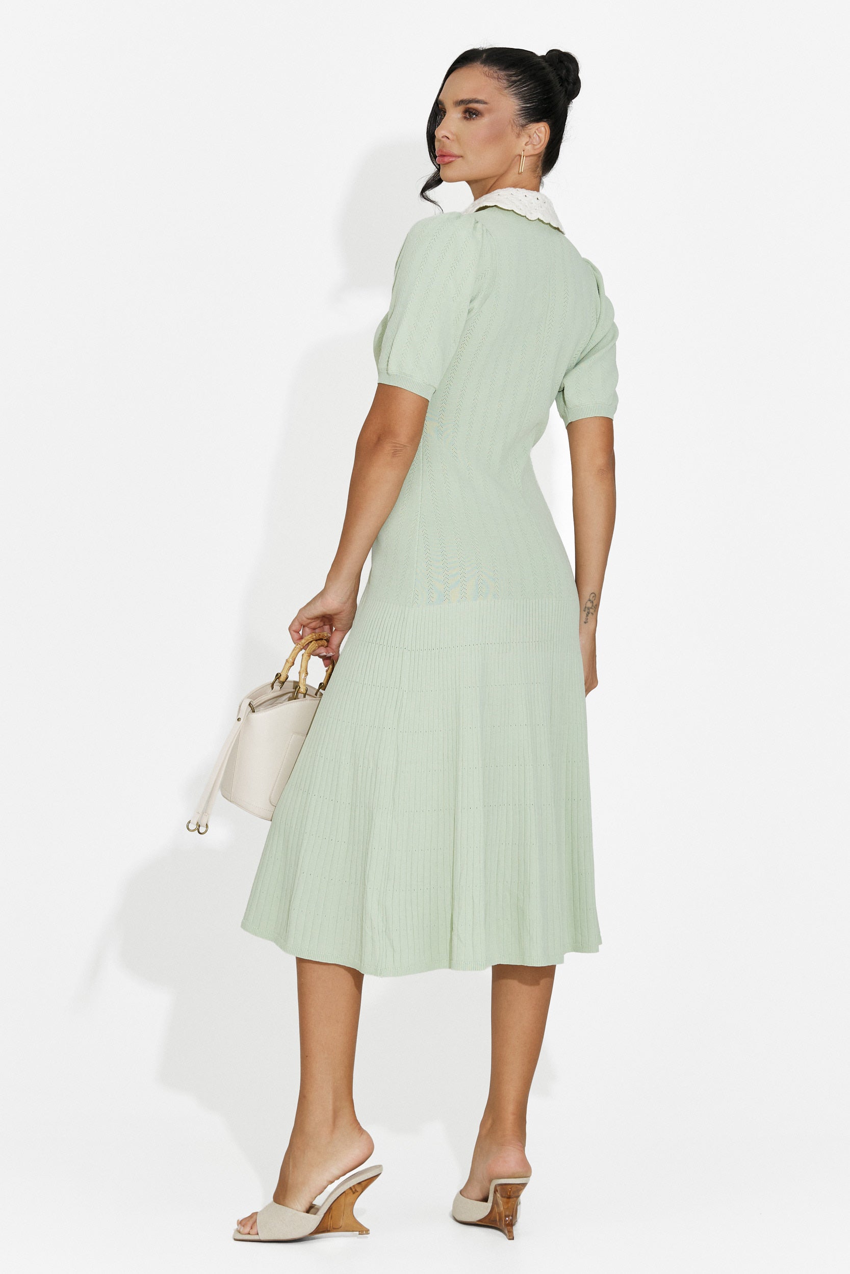 Midi green women's dress Ernesta Bogas