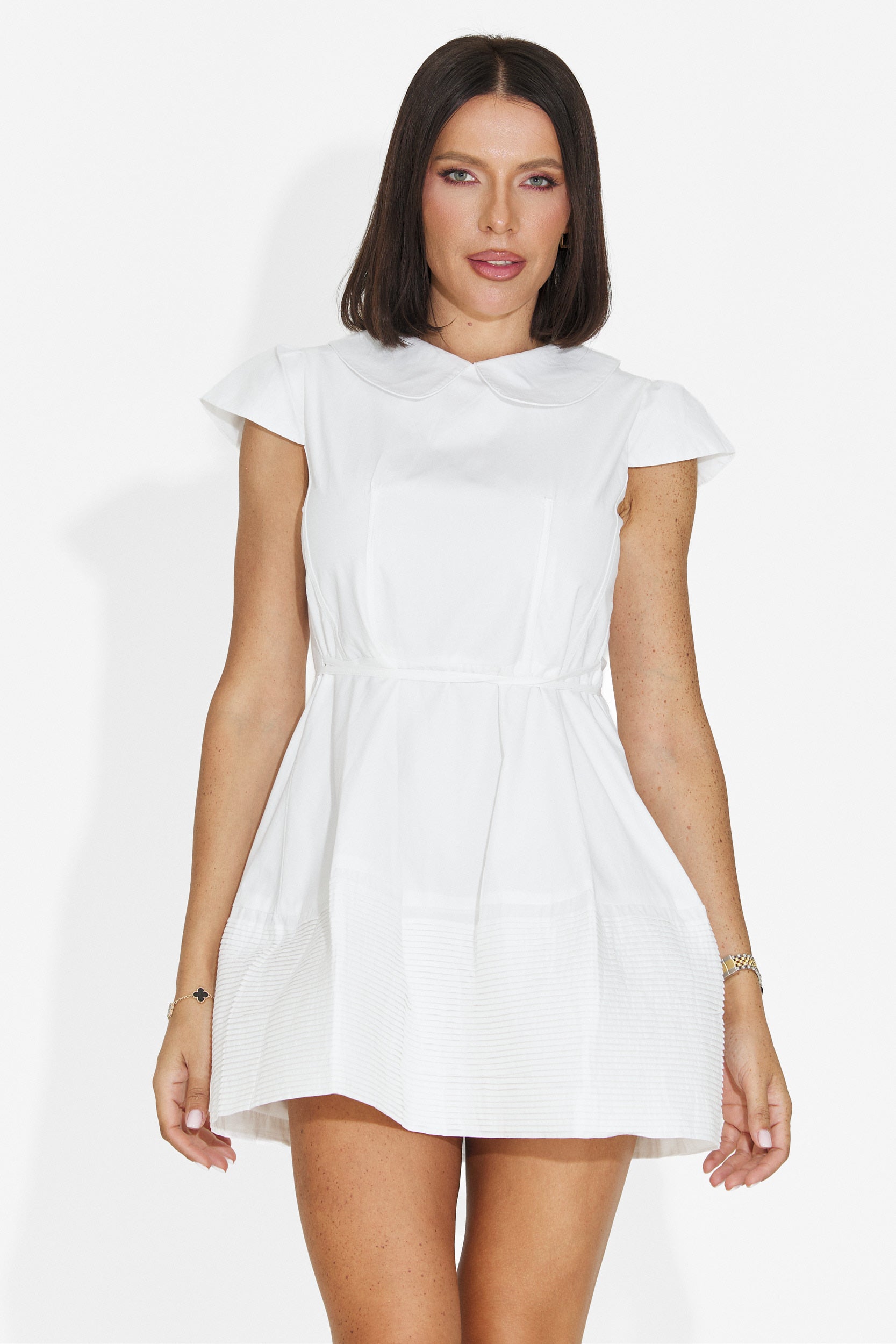 Rochie dama scurta alb Amaia Bogas