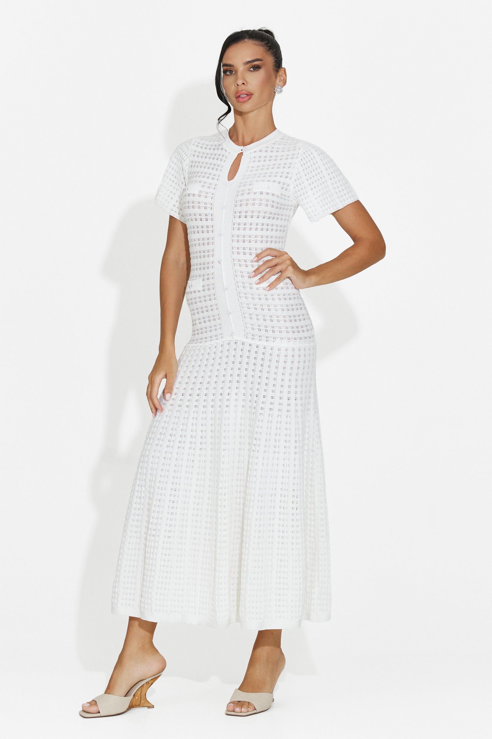Women's short white dress Azania Bogas