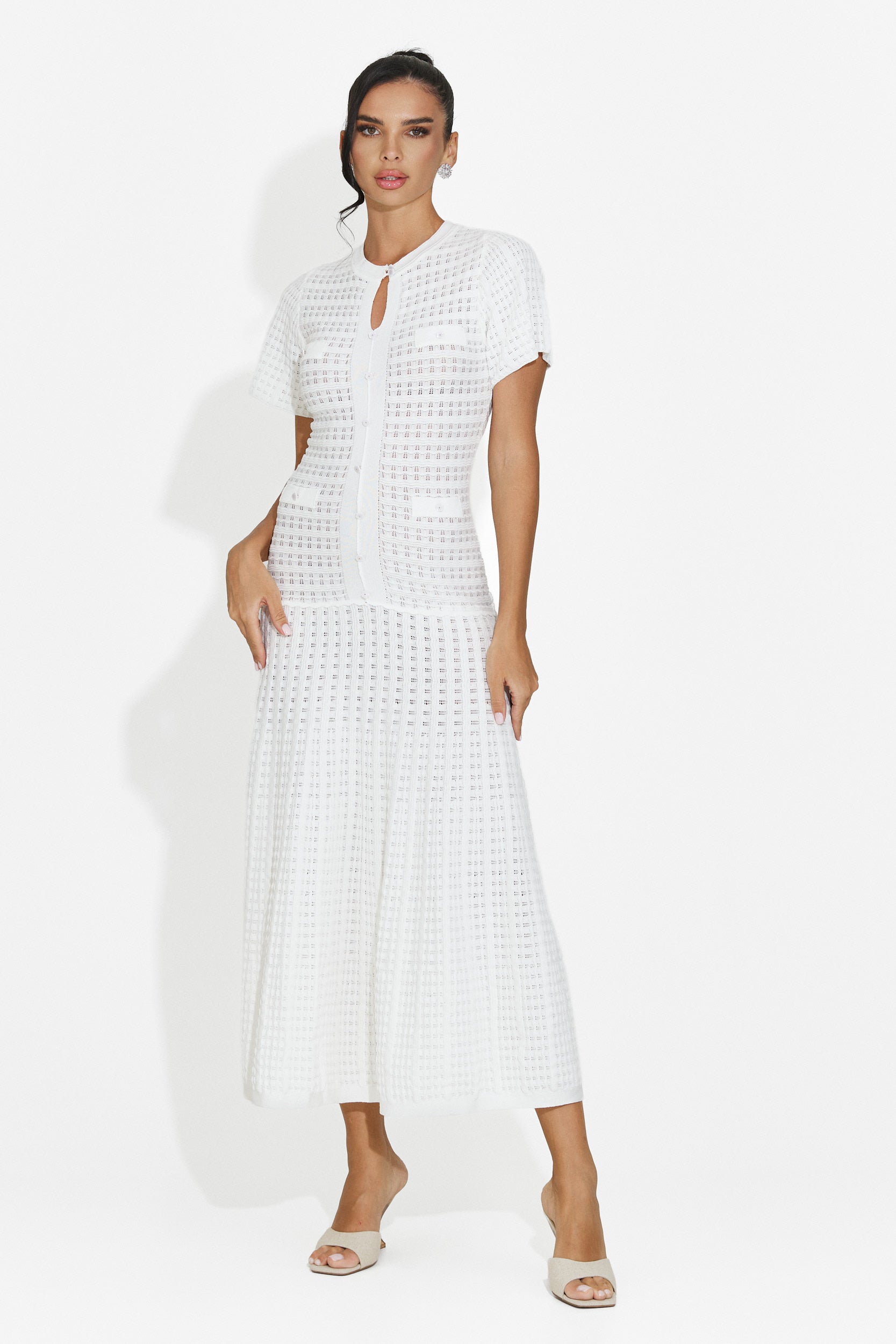Women's short white dress Azania Bogas