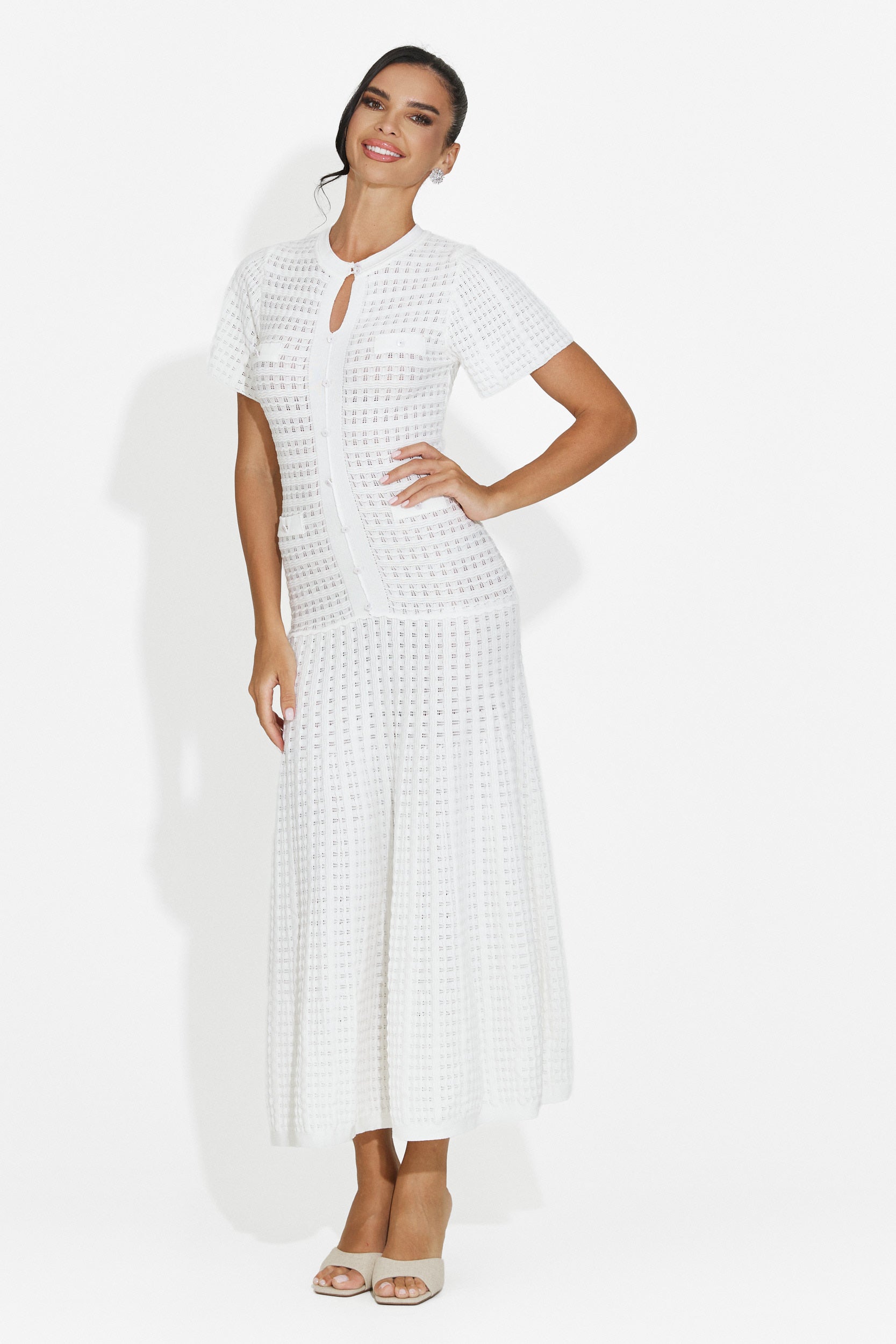 Women's short white dress Azania Bogas