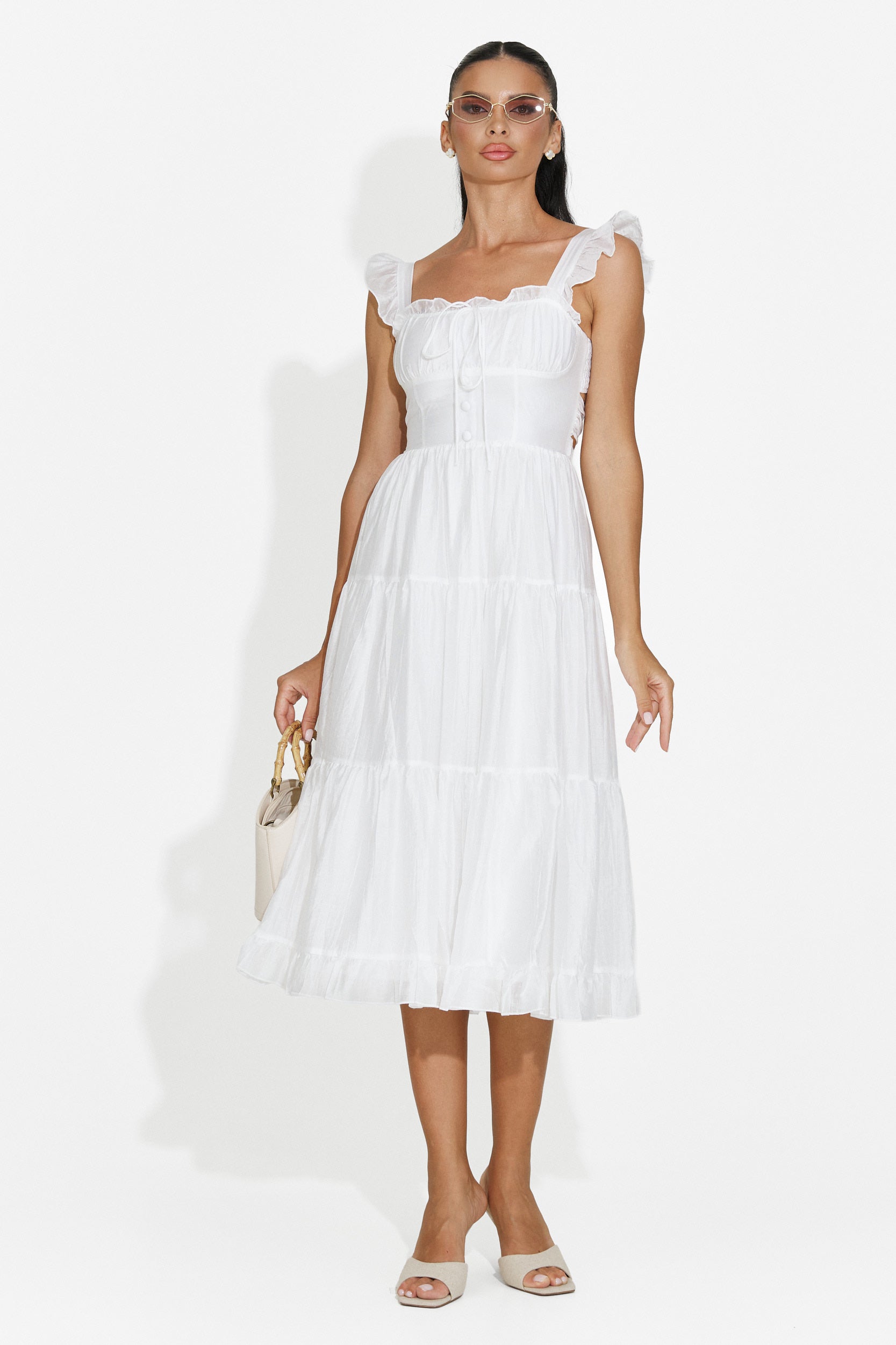 Women's short white dress Camenia Bogas