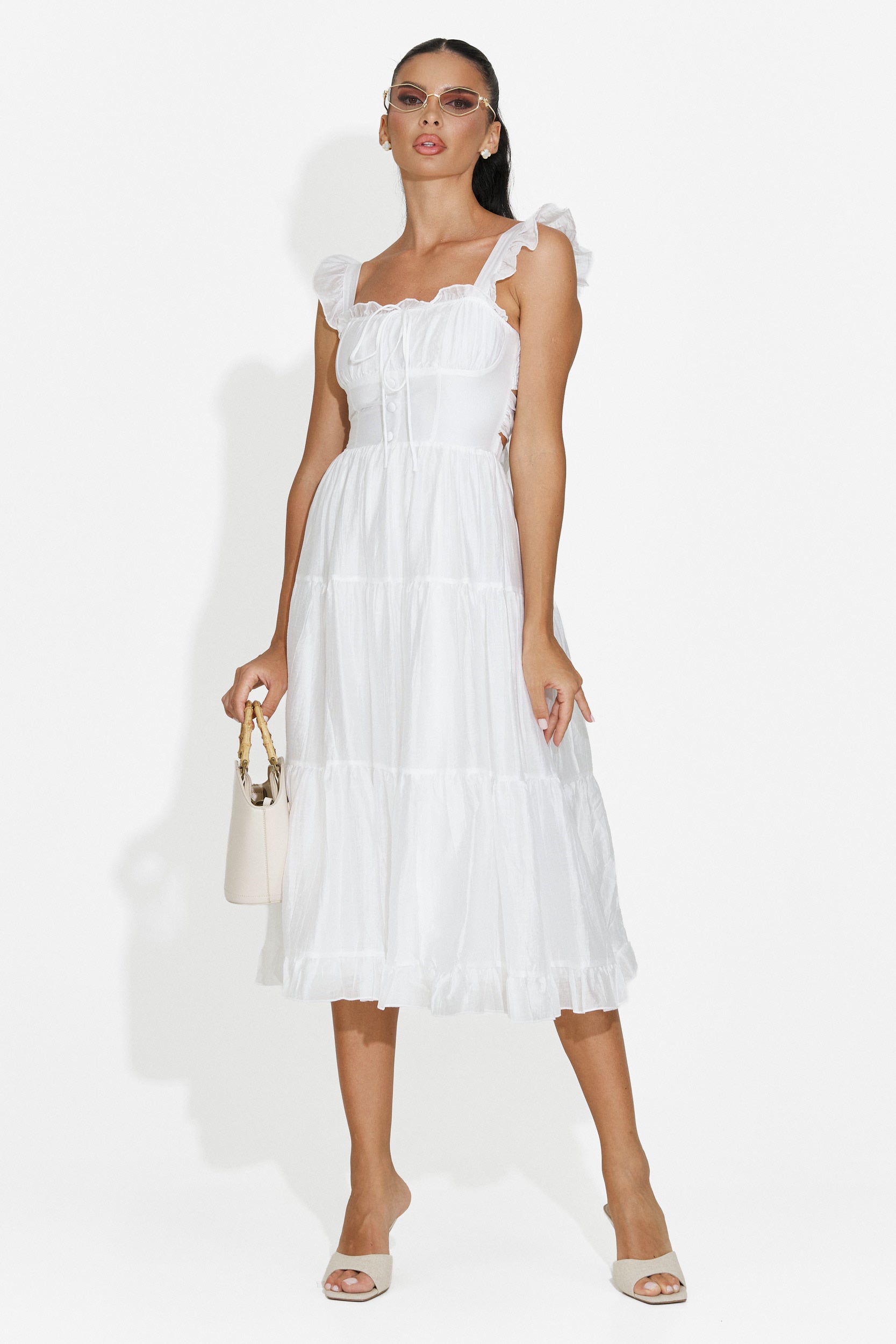 Women's short white dress Camenia Bogas