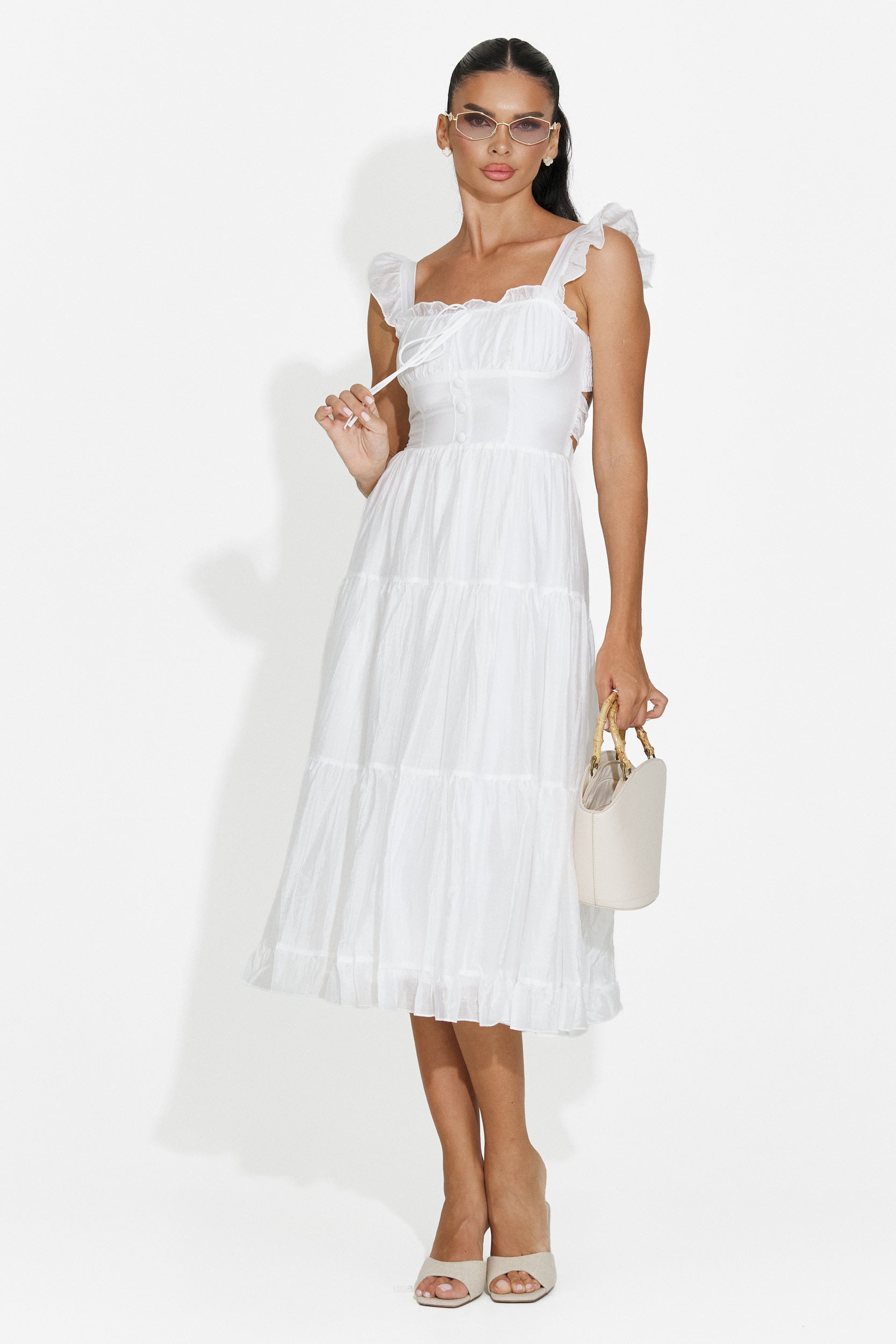 Women's short white dress Camenia Bogas