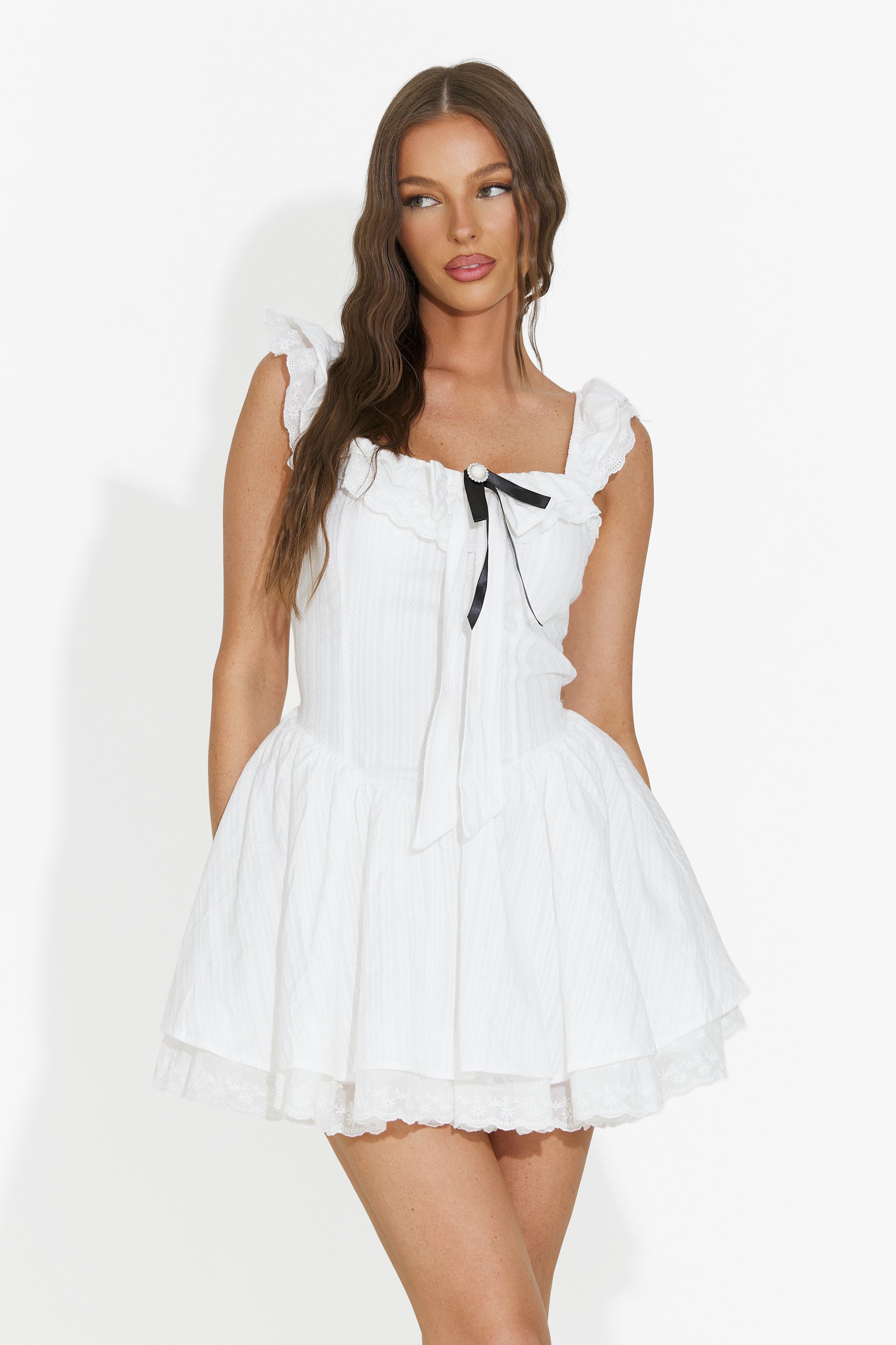 Women's short white dress Champana Bogas