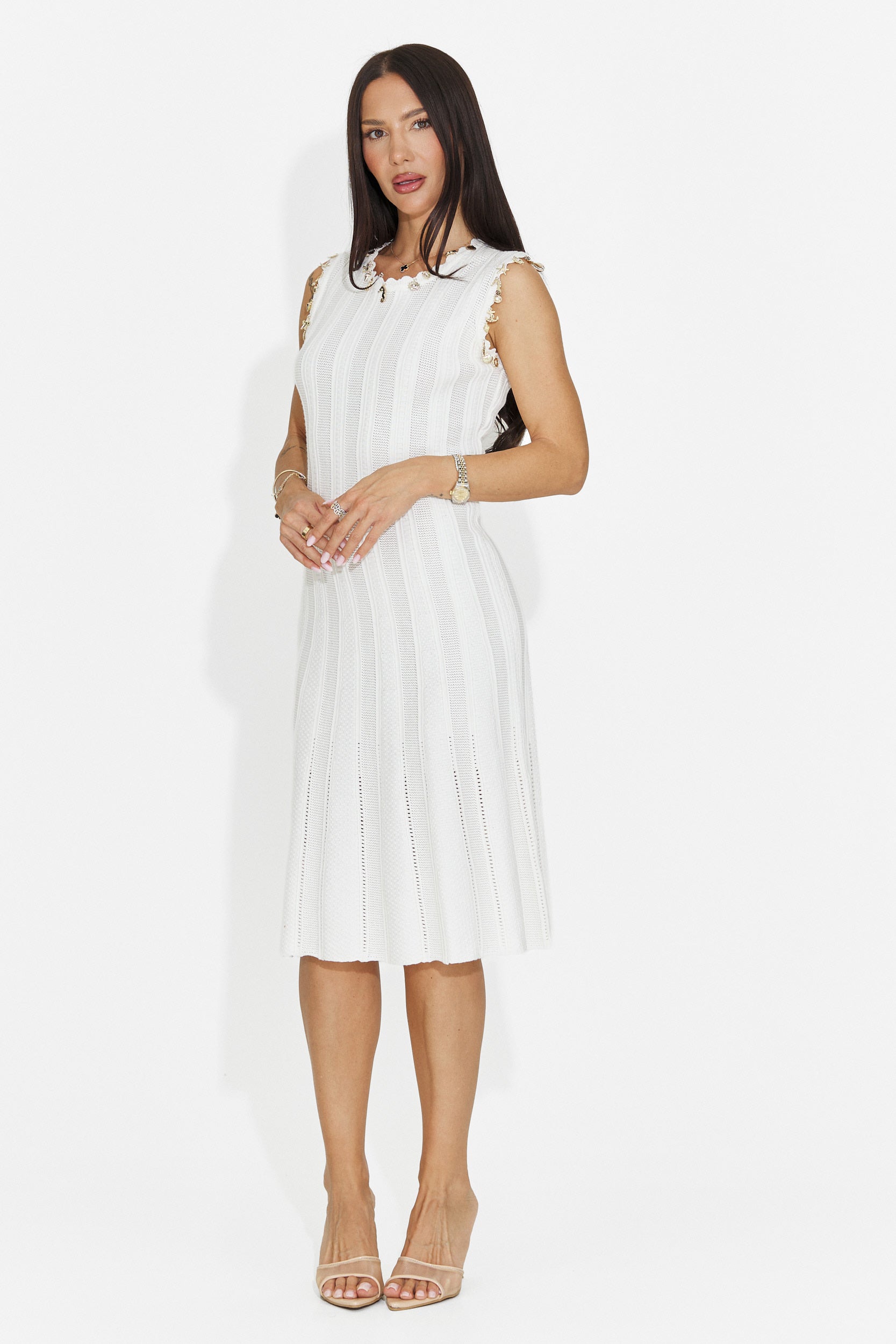 Rochie dama scurta alba Delaia Bogas